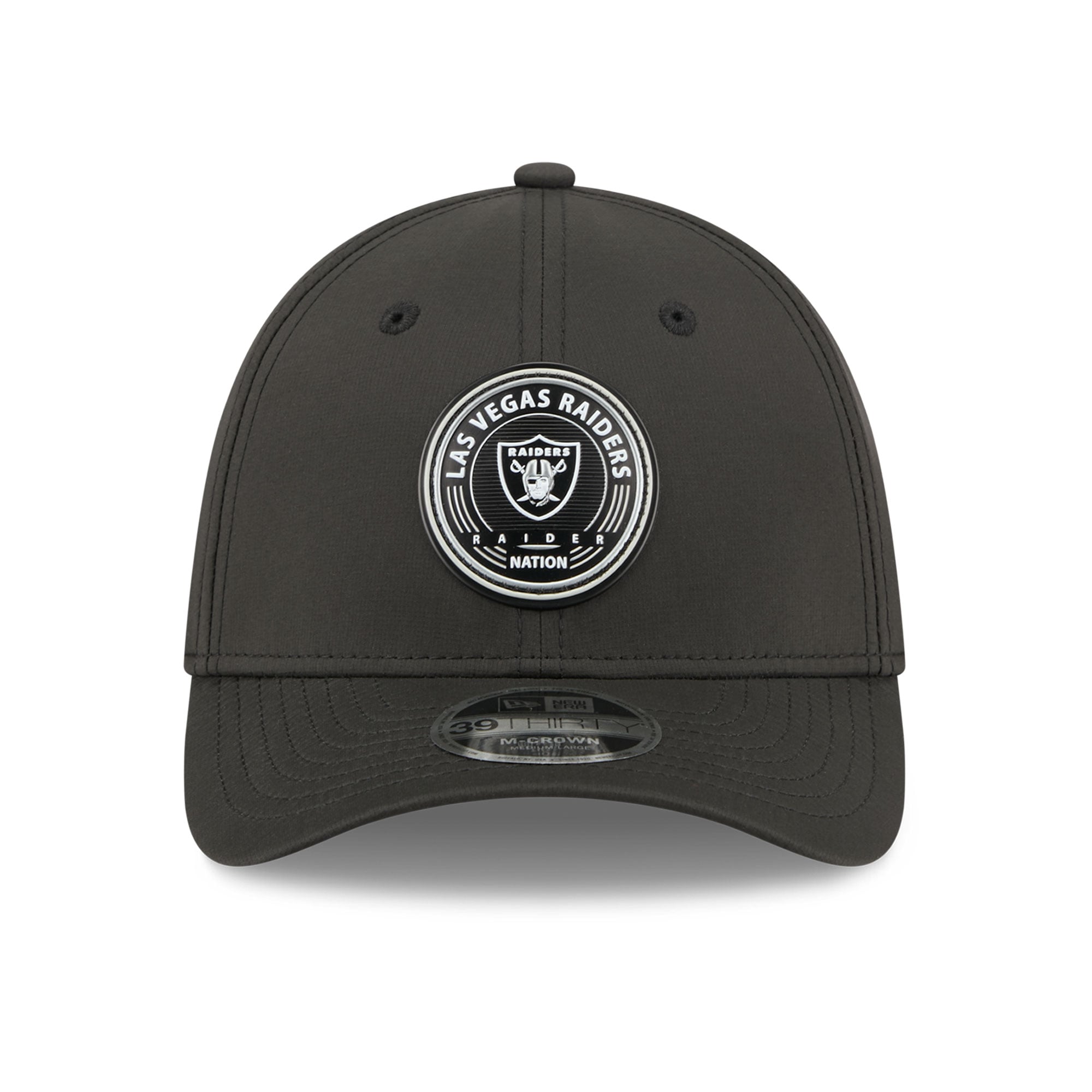 Casquette New Era noire Las Vegas Raiders 39THIRTY M-Crown Flex pour homme