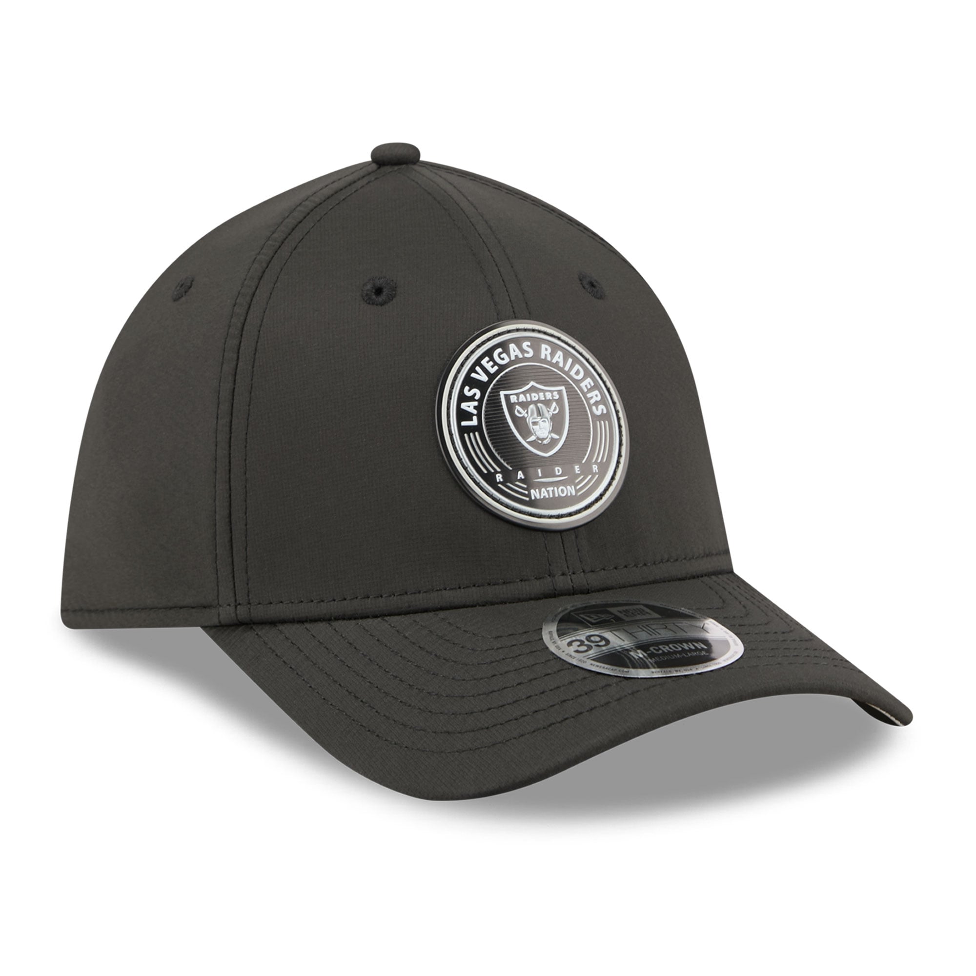 Casquette New Era noire Las Vegas Raiders 39THIRTY M-Crown Flex pour homme