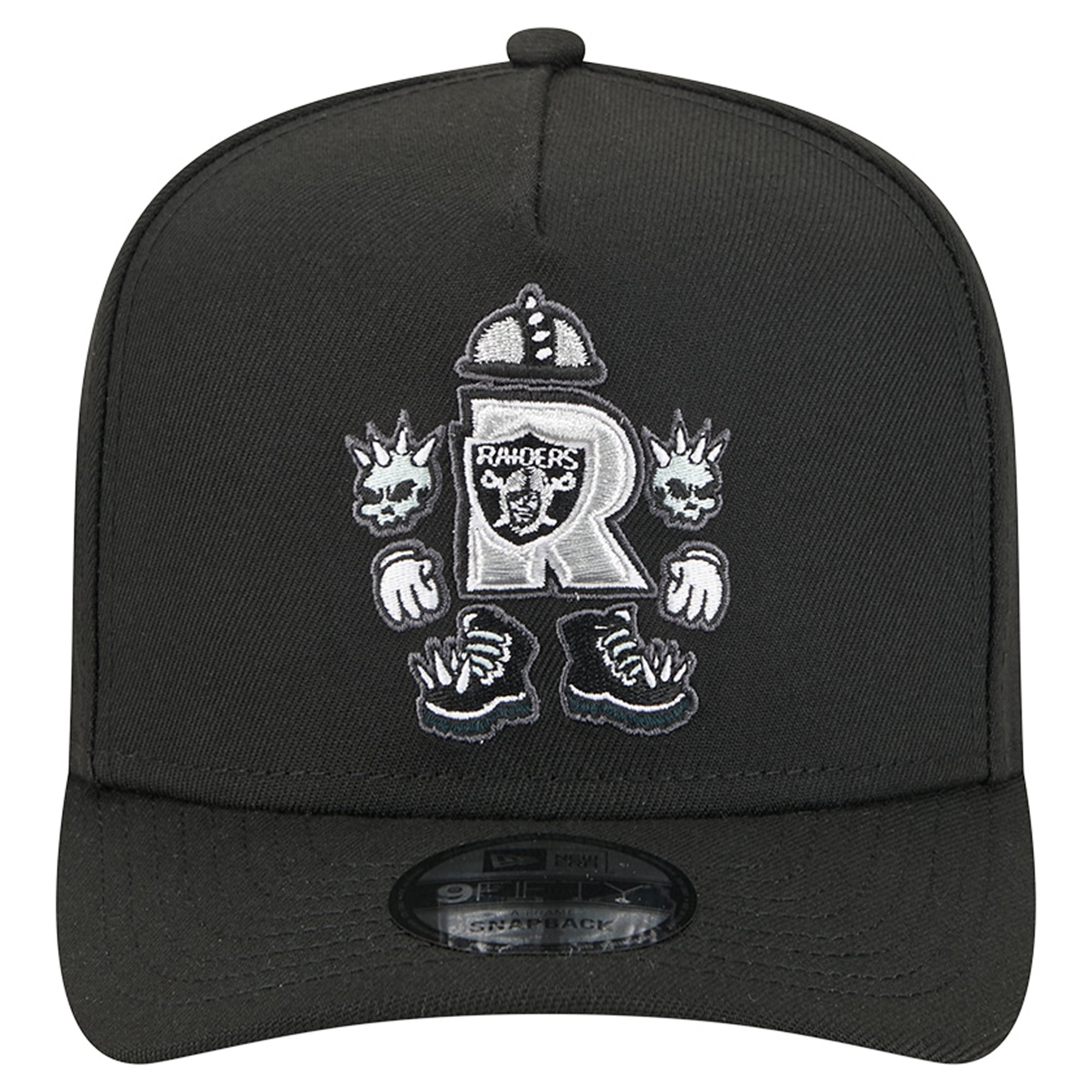Men's New Era Black Las Vegas Raiders Cartoon A-Frame 9FIFTY Snapback
