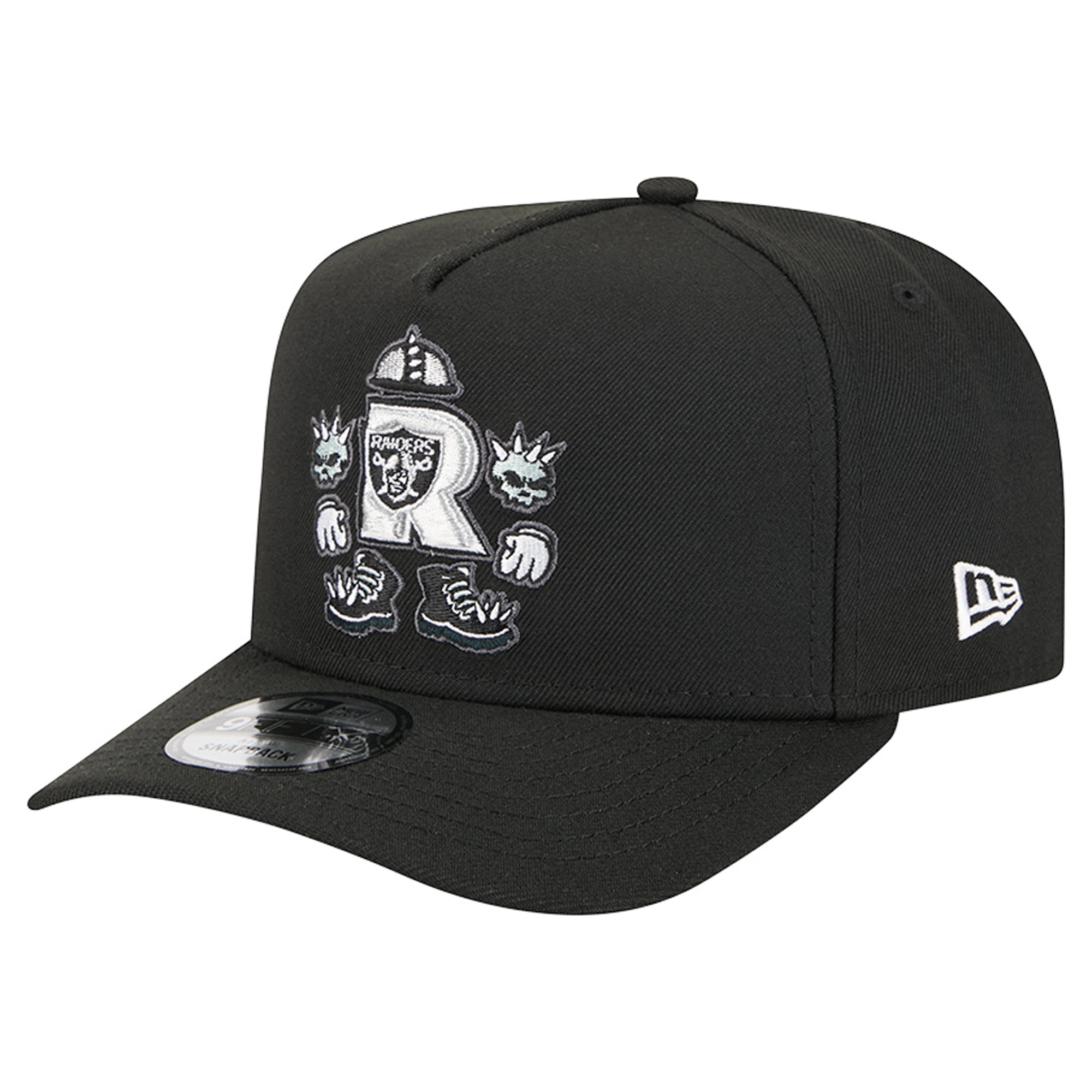 Men's New Era Black Las Vegas Raiders Cartoon A-Frame 9FIFTY Snapback