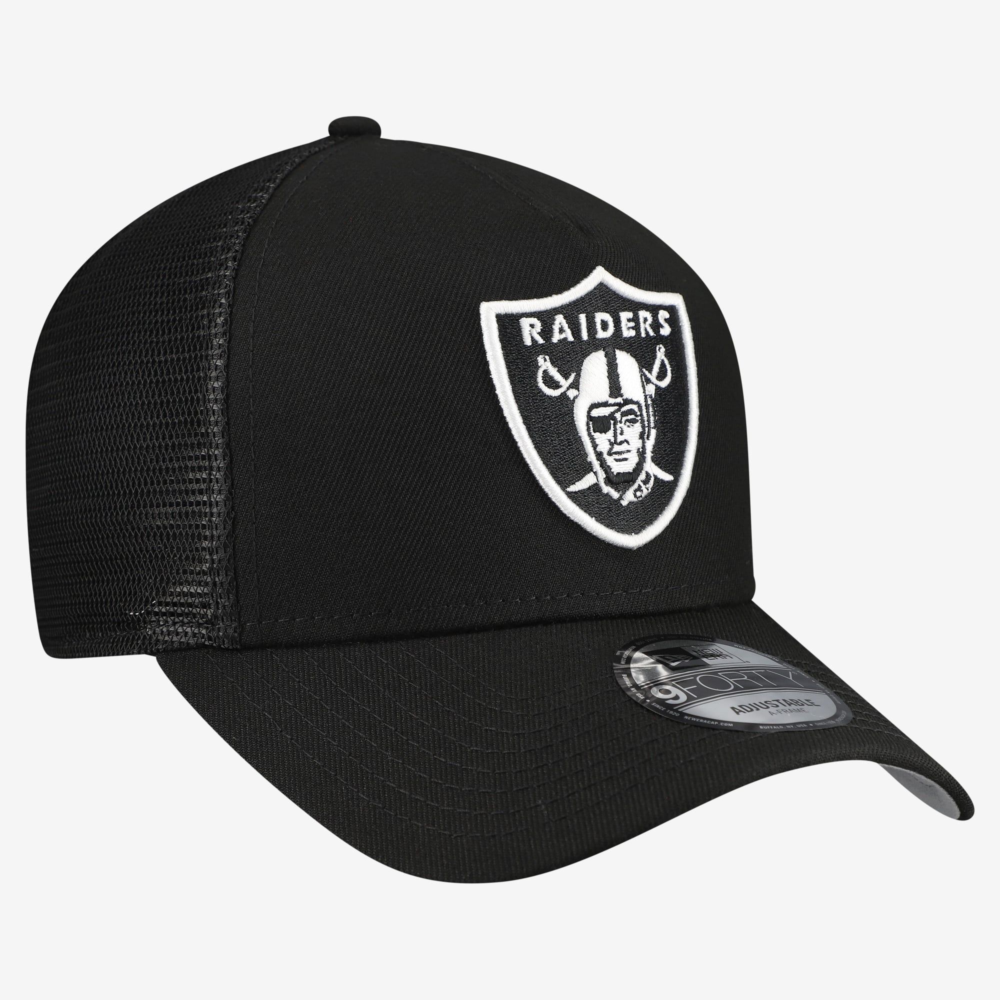 Men's New Era Black Las Vegas Raiders City Script 9FORTY A-Frame Adjustable Hat
