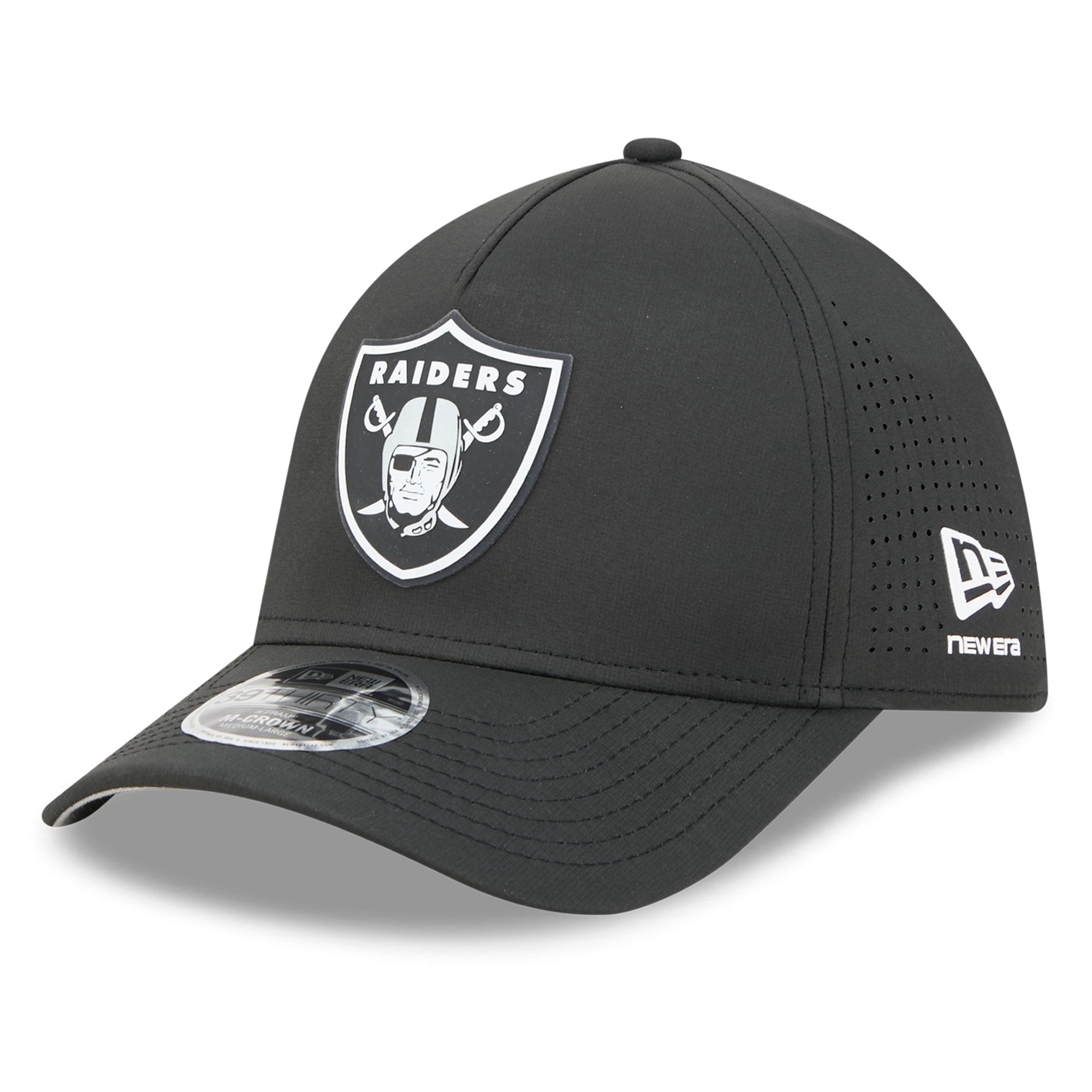 Casquette New Era noire Las Vegas Raiders Tonal 39THIRTY A-Frame Flex pour homme