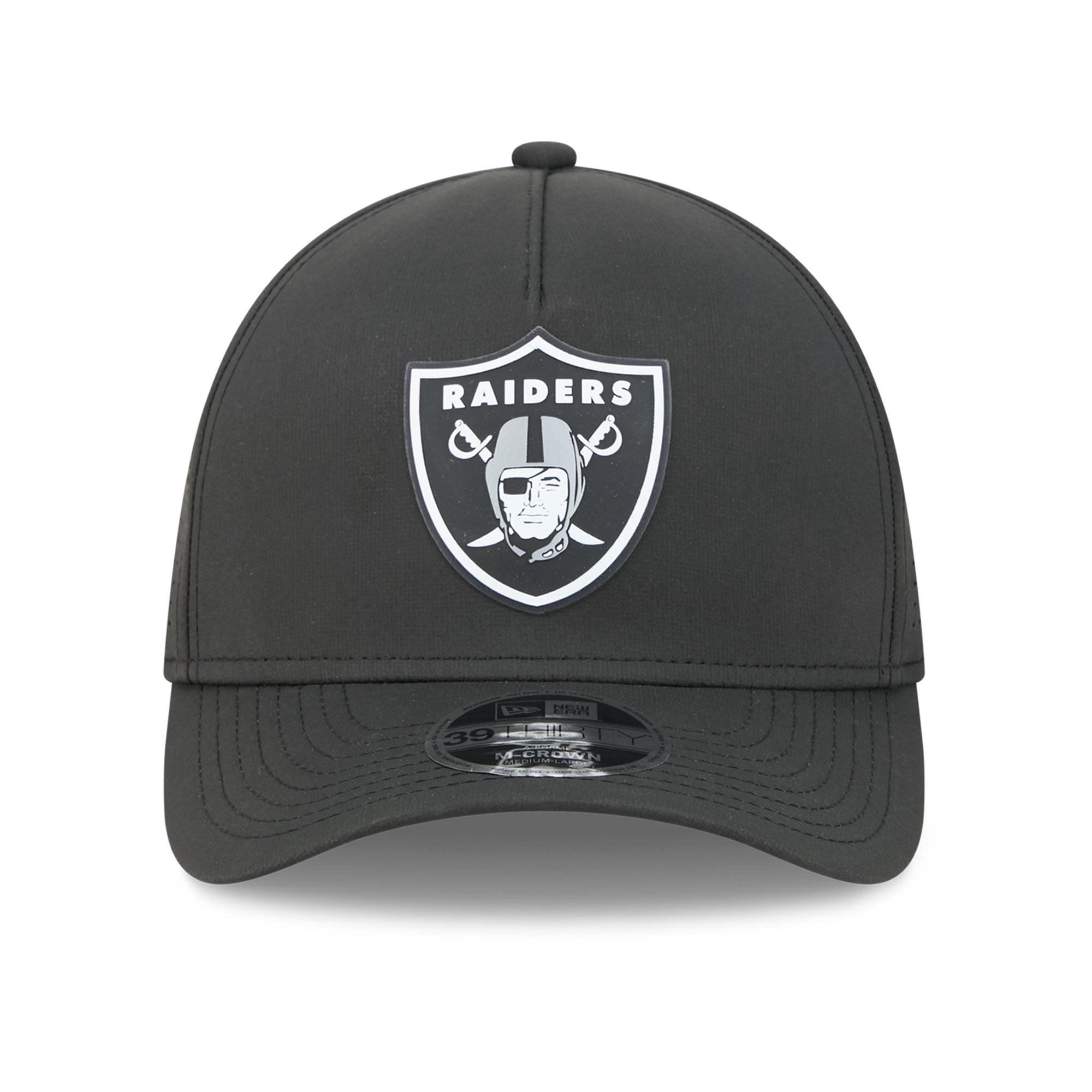 Casquette New Era noire Las Vegas Raiders Tonal 39THIRTY A-Frame Flex pour homme