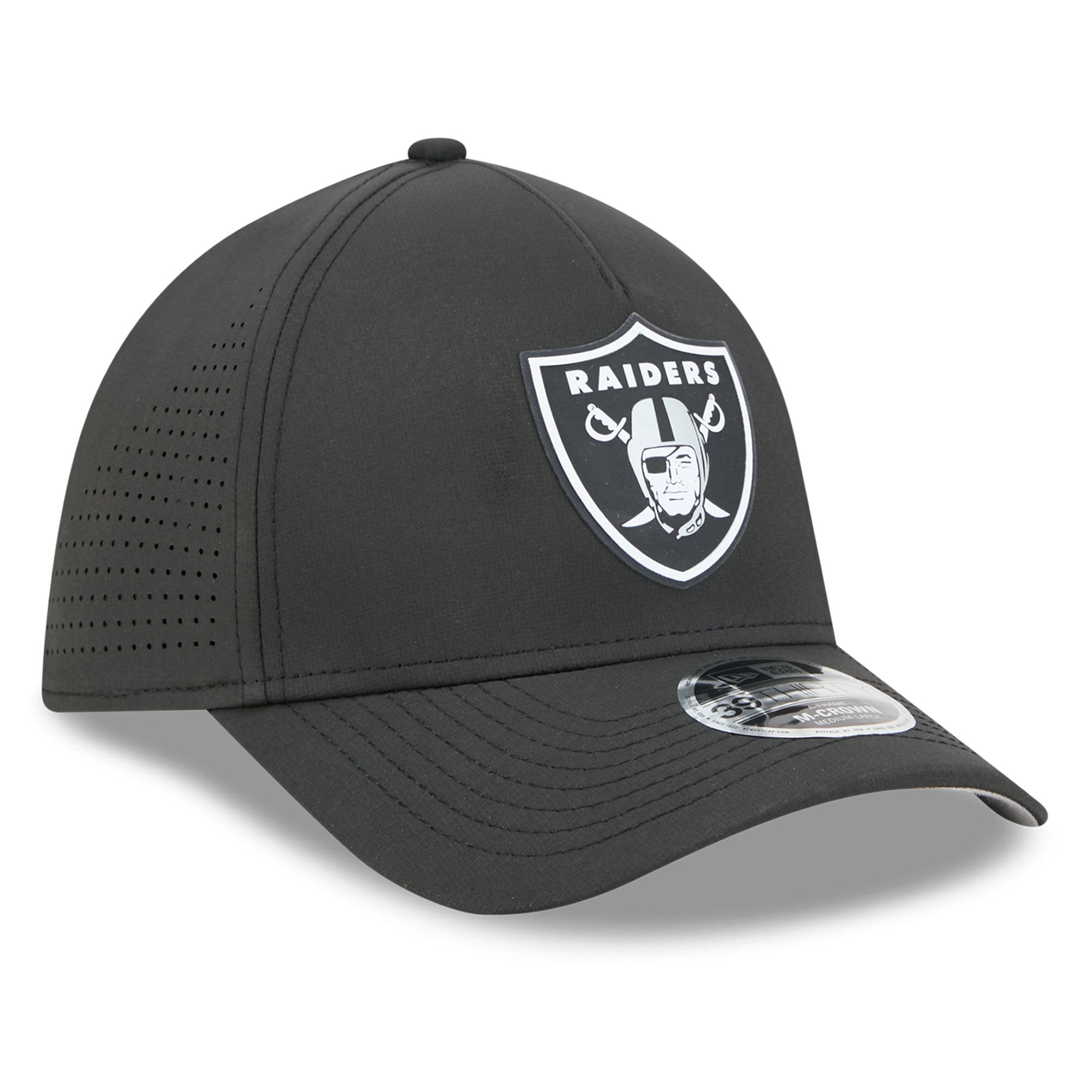 Casquette New Era noire Las Vegas Raiders Tonal 39THIRTY A-Frame Flex pour homme