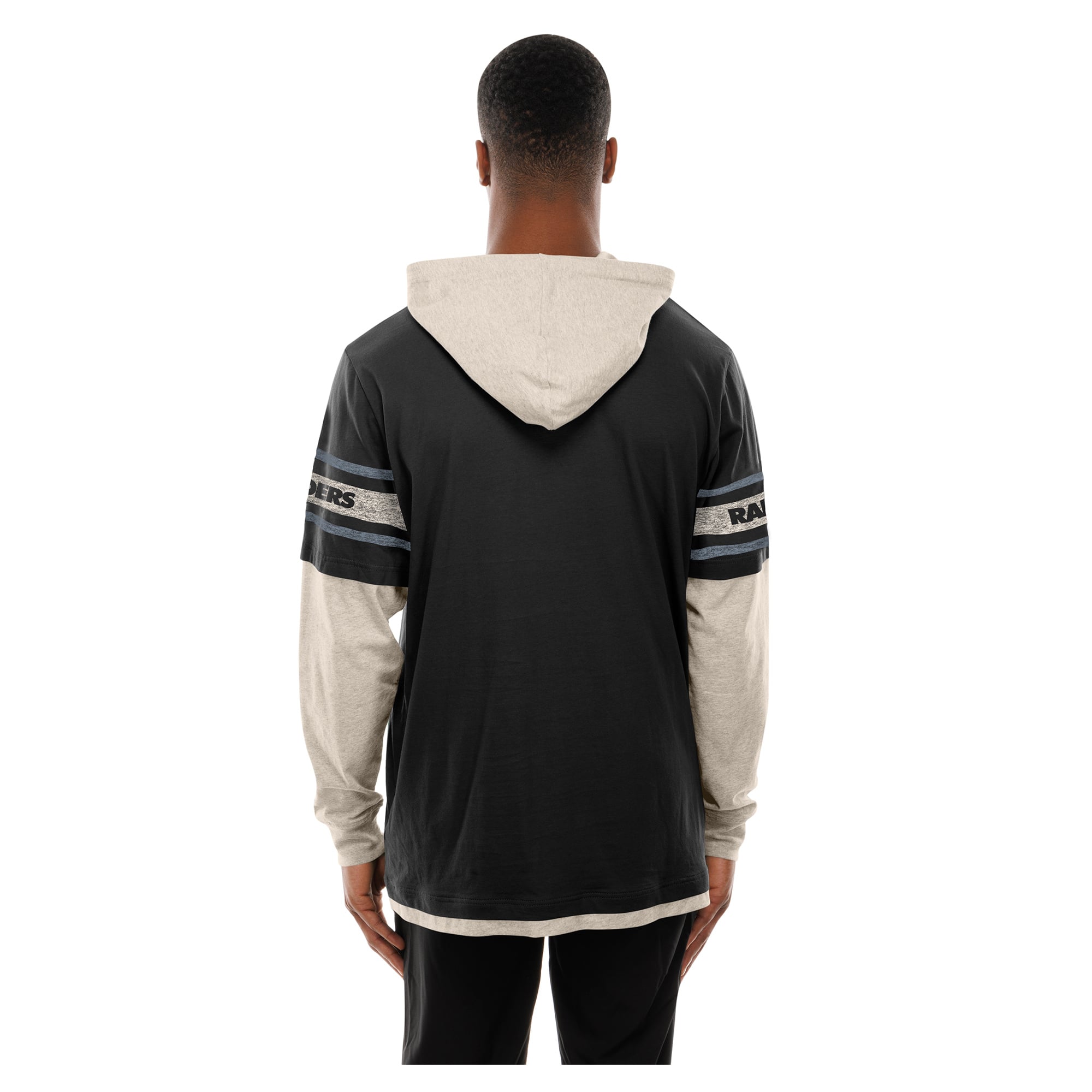 T-shirt à capuche manches longues New Era noir Las Vegas Raiders pour homme