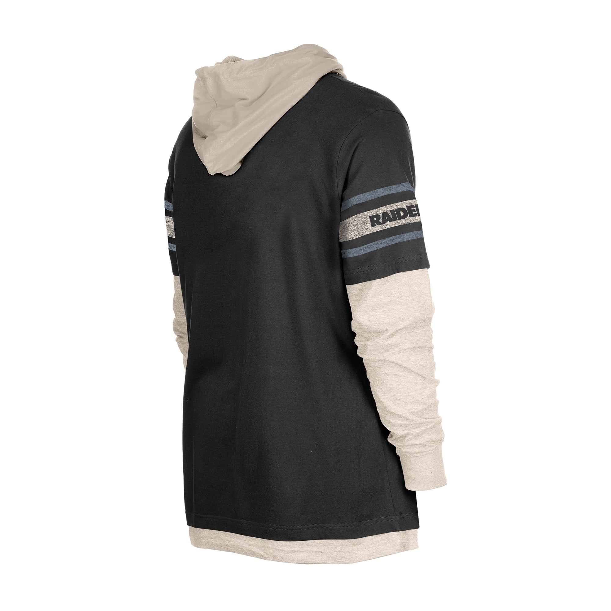 T-shirt à capuche manches longues New Era noir Las Vegas Raiders pour homme