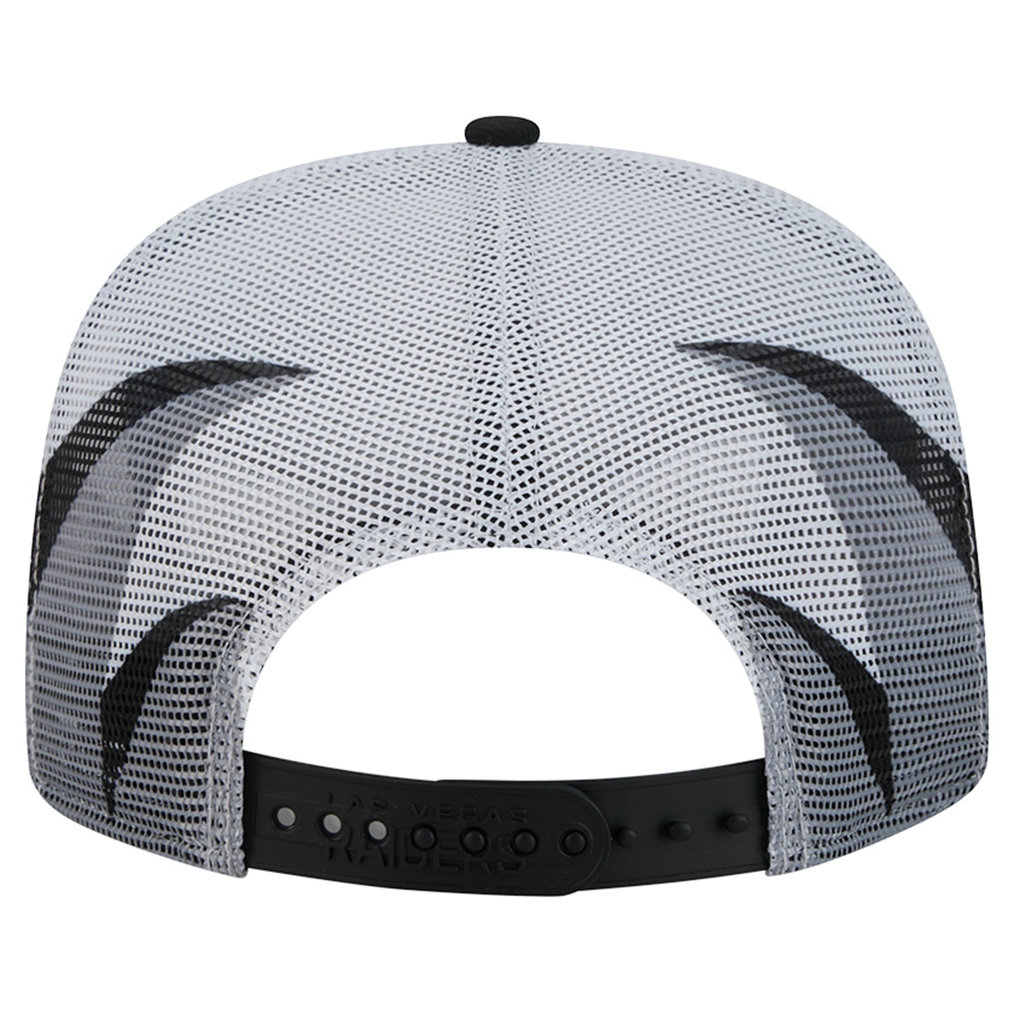 Casquette trucker New Era 9FIFTY Snapback noire et argentée Las Vegas Raiders pour homme