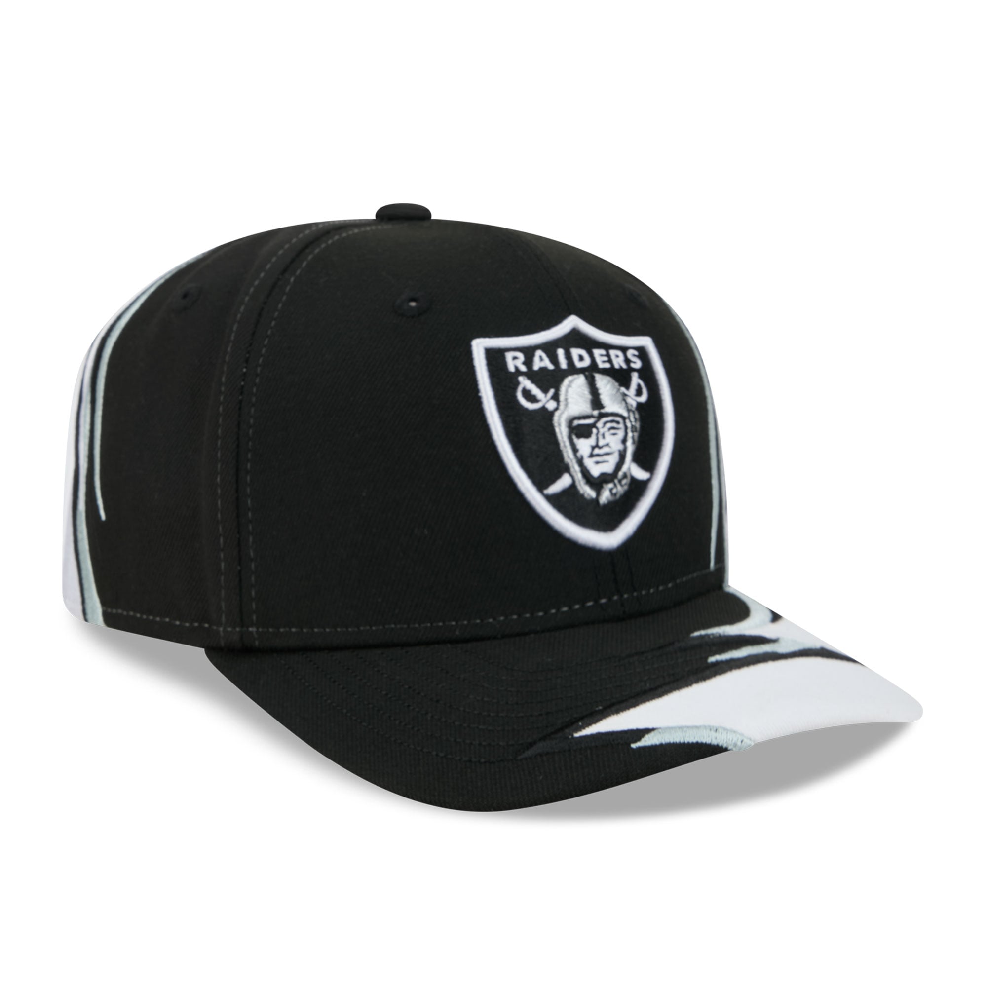 Men's New Era Black/White Las Vegas Raiders Fan 9SEVENTY Adjustable Hat