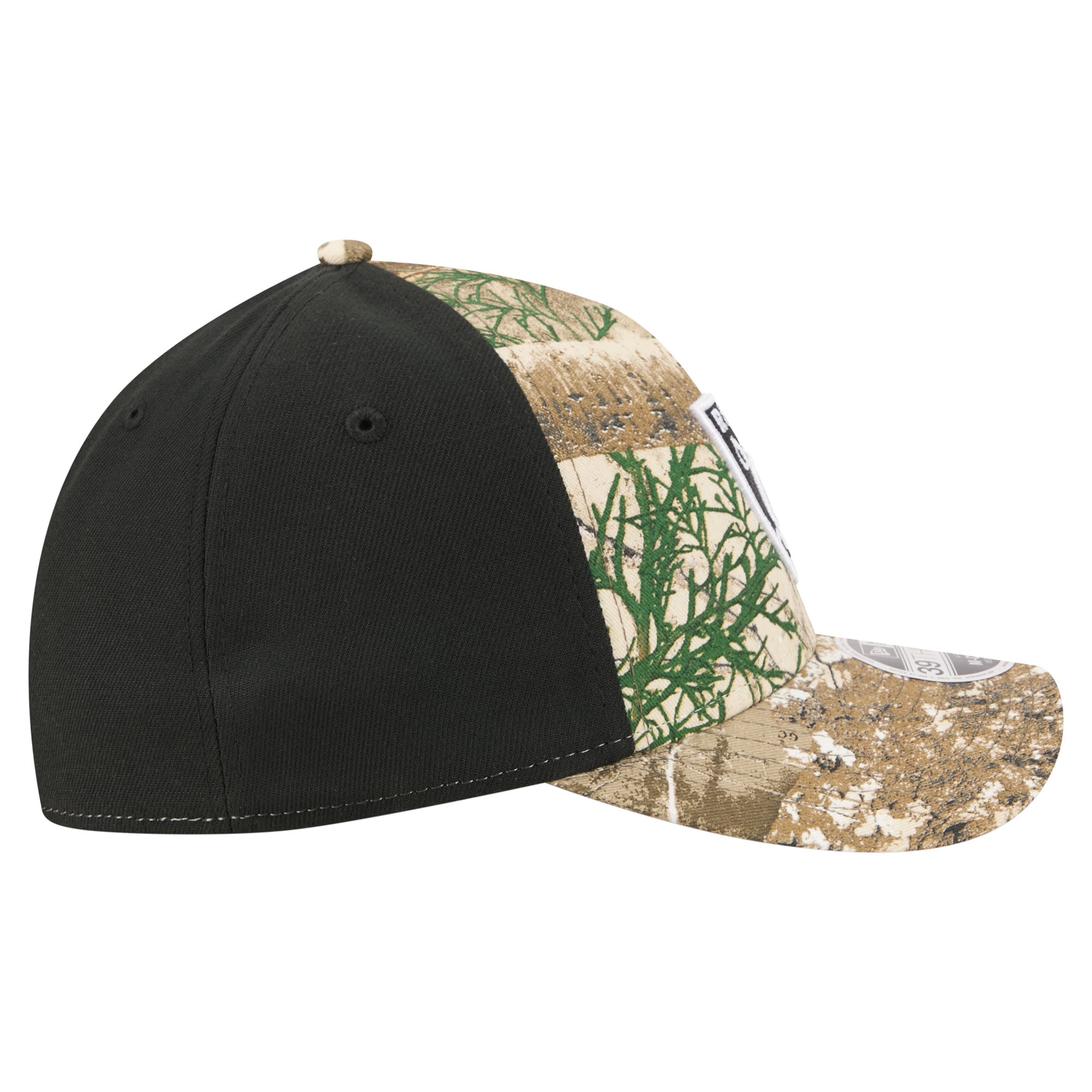 Men's New Era Camo/Black Las Vegas Raiders Team Collection RealTree 39THIRTY M-Crown A-Frame Flex Hat