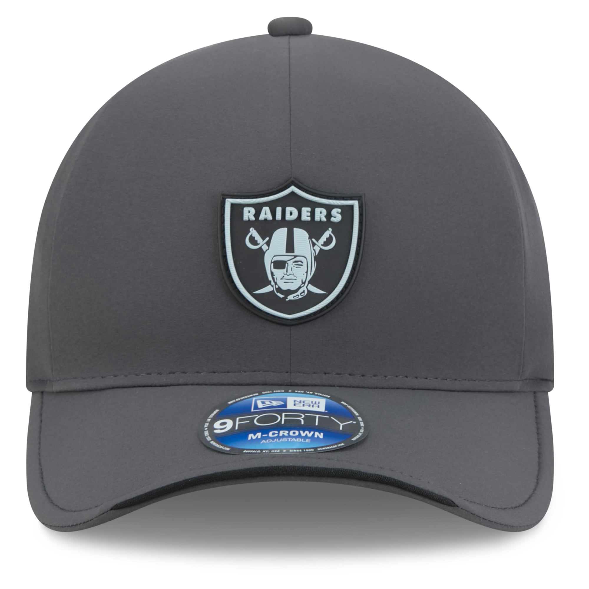 Casquette ajustable New Era 9FORTY M-Crown pour homme, couleur anthracite, Las Vegas Raiders 2026, idéale pour les temps froids.