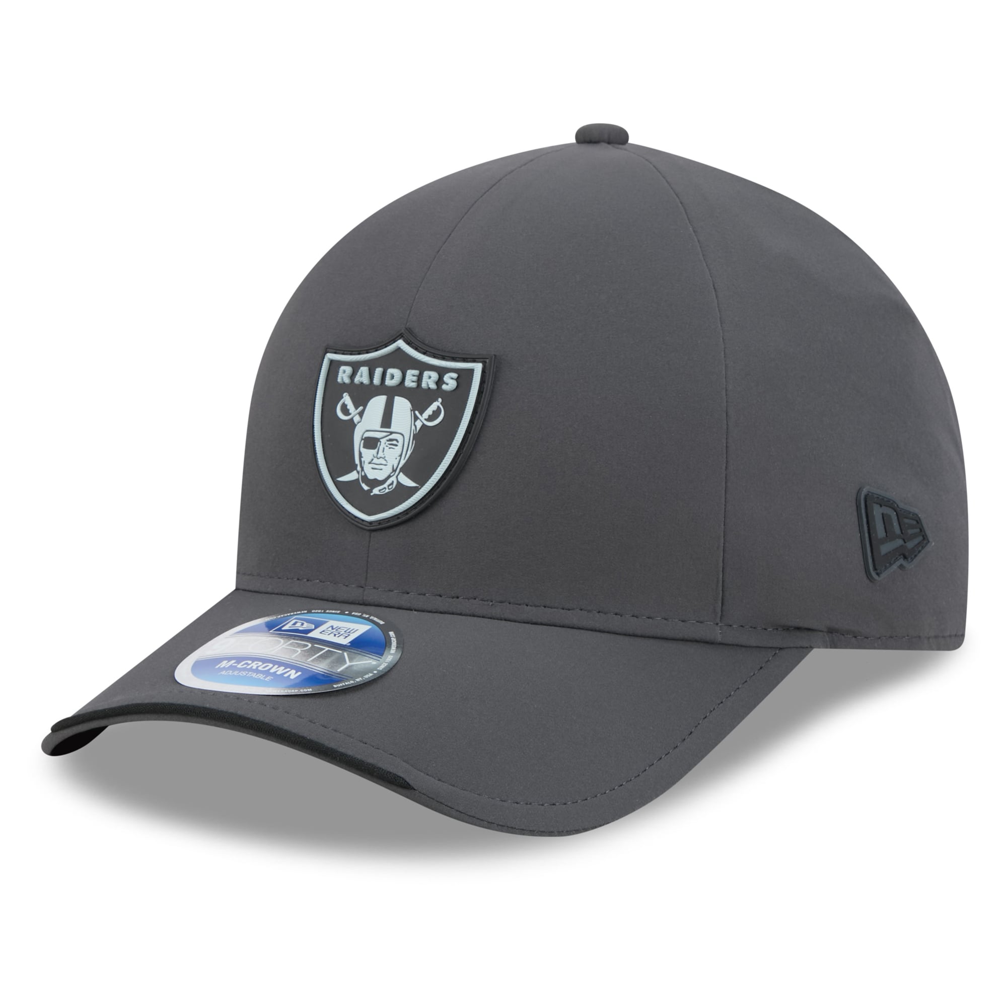 Casquette ajustable New Era 9FORTY M-Crown pour homme, couleur anthracite, Las Vegas Raiders 2026, idéale pour les temps froids.