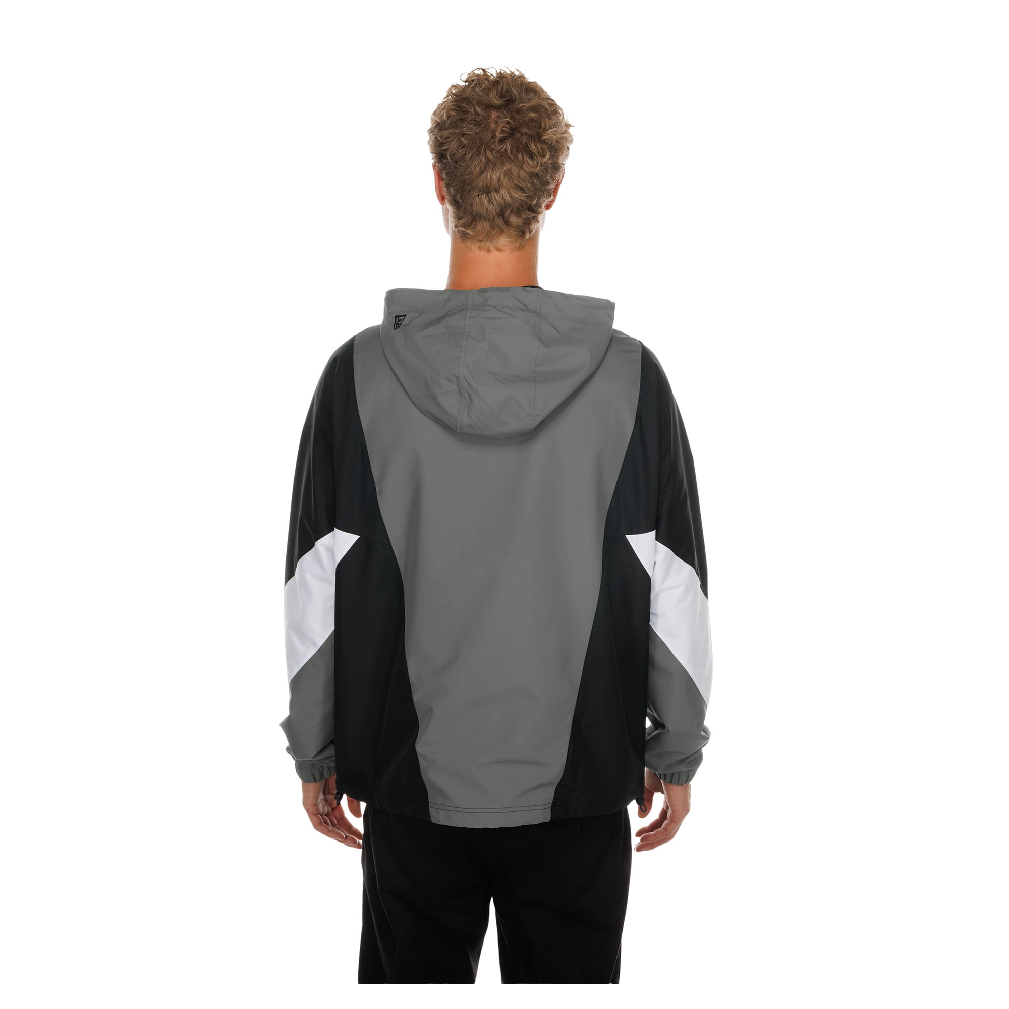 Men's New Era  Charcoal Las Vegas Raiders Quarter-Zip Windbreaker Jacket