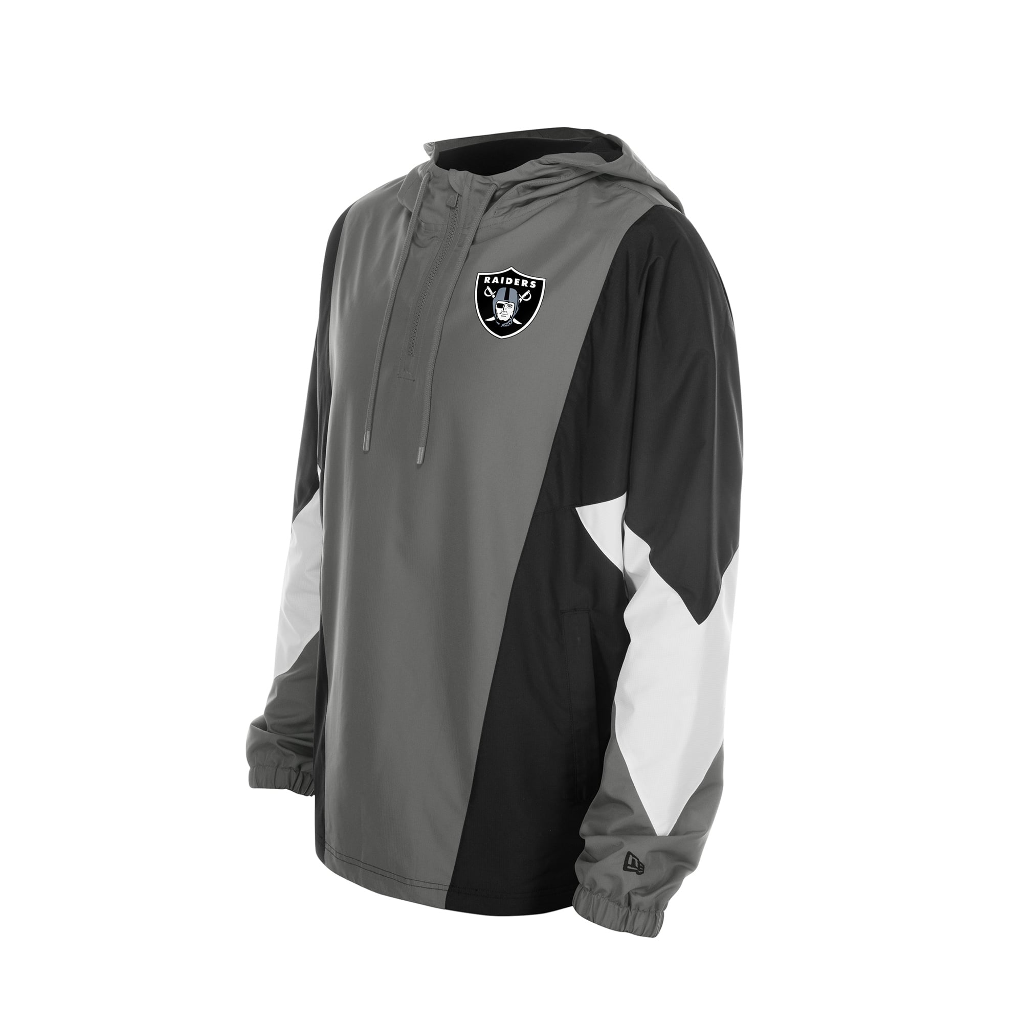 Men's New Era  Charcoal Las Vegas Raiders Quarter-Zip Windbreaker Jacket