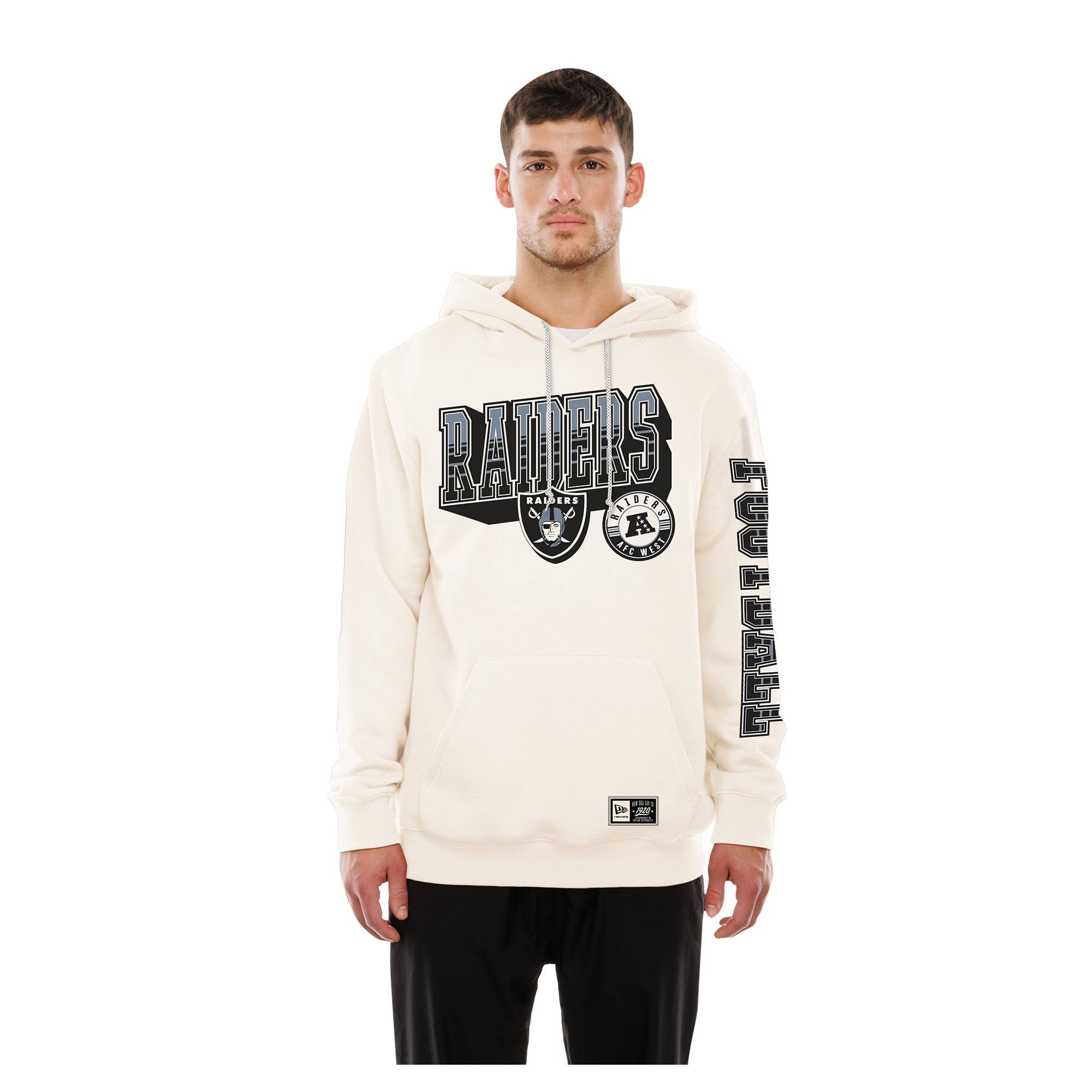 Sweat à capuche New Era crème pour homme, Las Vegas Raiders, couleur Dune Dust