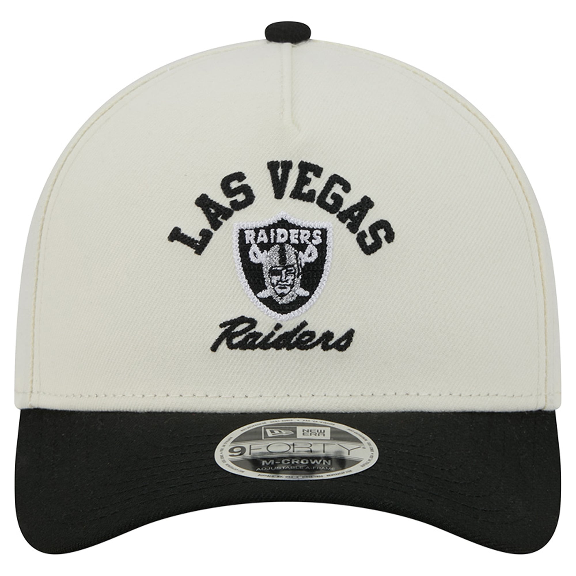 Casquette ajustable New Era crème/noire Las Vegas Raiders Arch 9FORTY A-Frame M-Crown pour homme