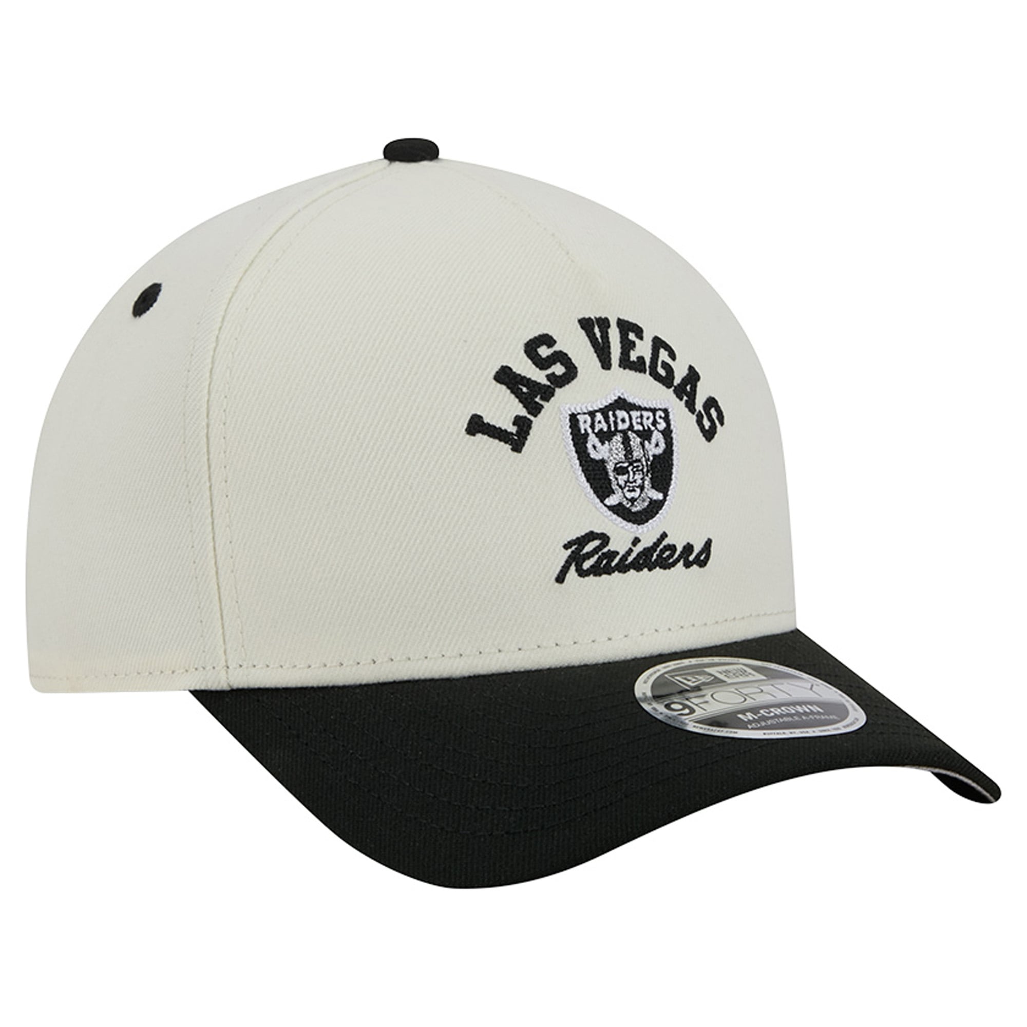 Casquette ajustable New Era crème/noire Las Vegas Raiders Arch 9FORTY A-Frame M-Crown pour homme