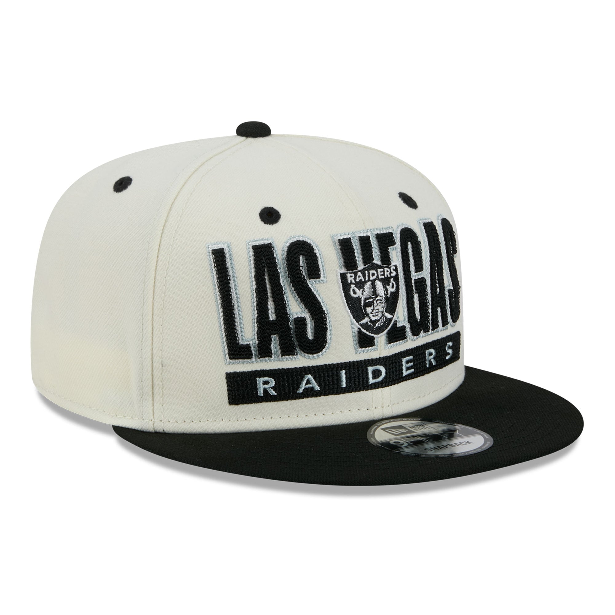 Men's New Era Cream/Black Las Vegas Raiders Classic 9FIFTY Snapback Hat
