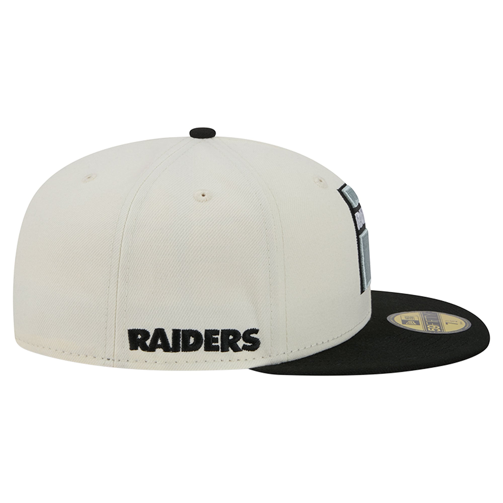 Men's New Era Cream/Black Las Vegas Raiders Deceptor 59FIFTY Fitted Hat