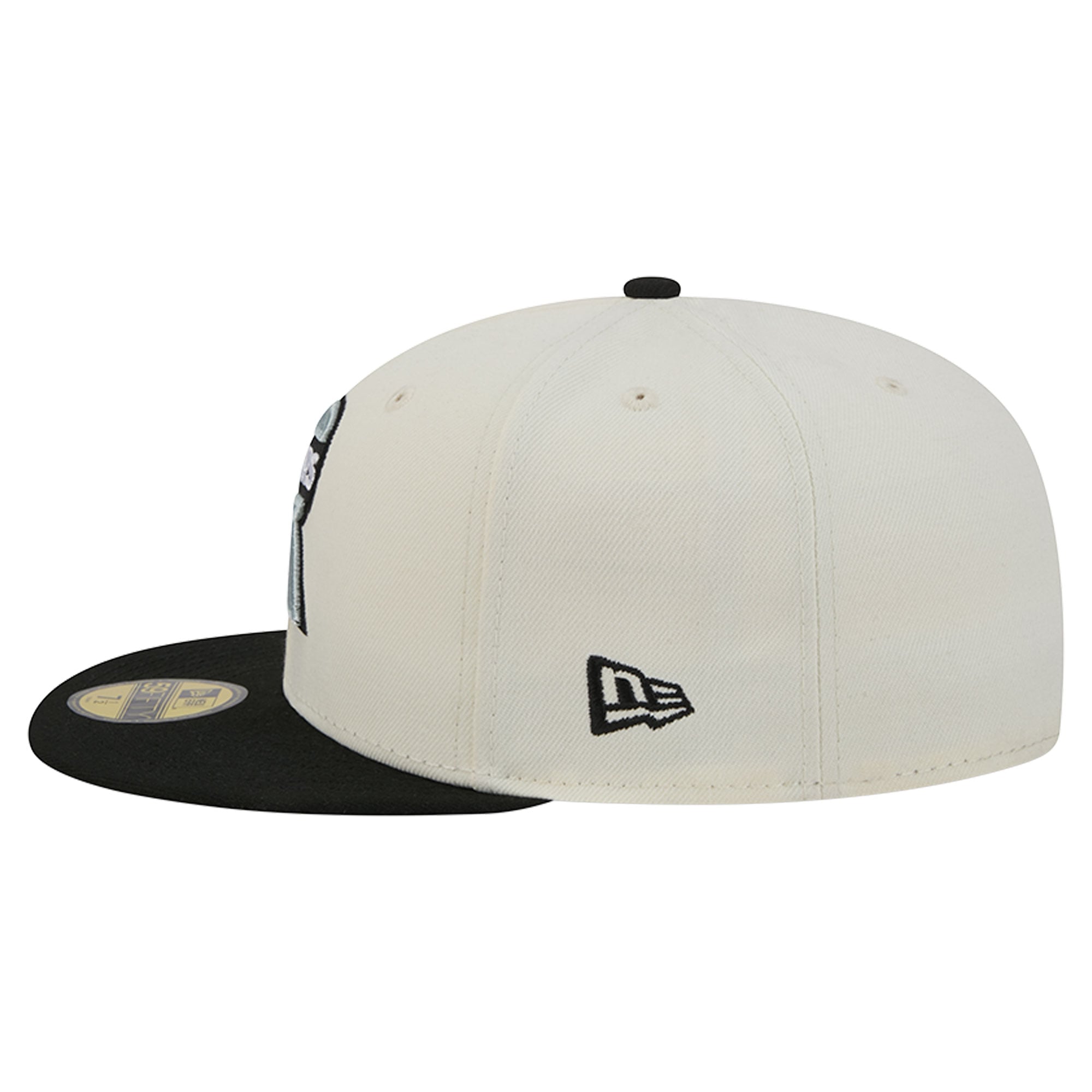 Men's New Era Cream/Black Las Vegas Raiders Deceptor 59FIFTY Fitted Hat