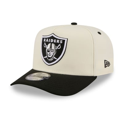 Las Vegas Raiders New Era Rear Wordmark A-Frame 9FIFTY Snapback Hat - Cream/Black