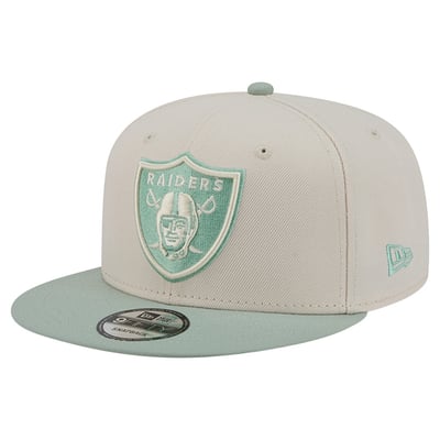 Las Vegas Raiders New Era Color Pack Two-Tone 9FIFTY Snapback Hat - Cream/Light Green
