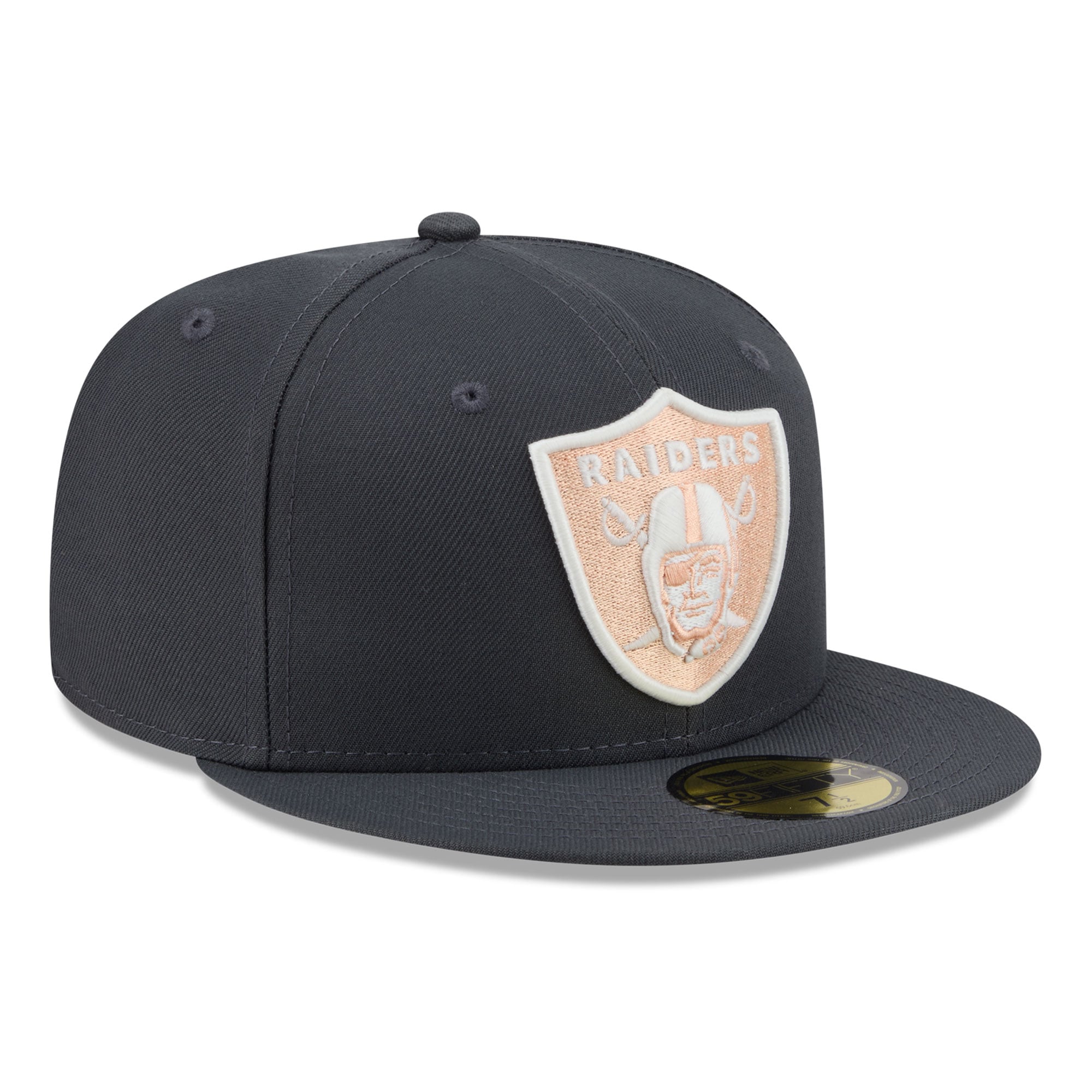 Casquette ajustée New Era 59FIFTY grise pour homme, motif automne des Raiders de Las Vegas