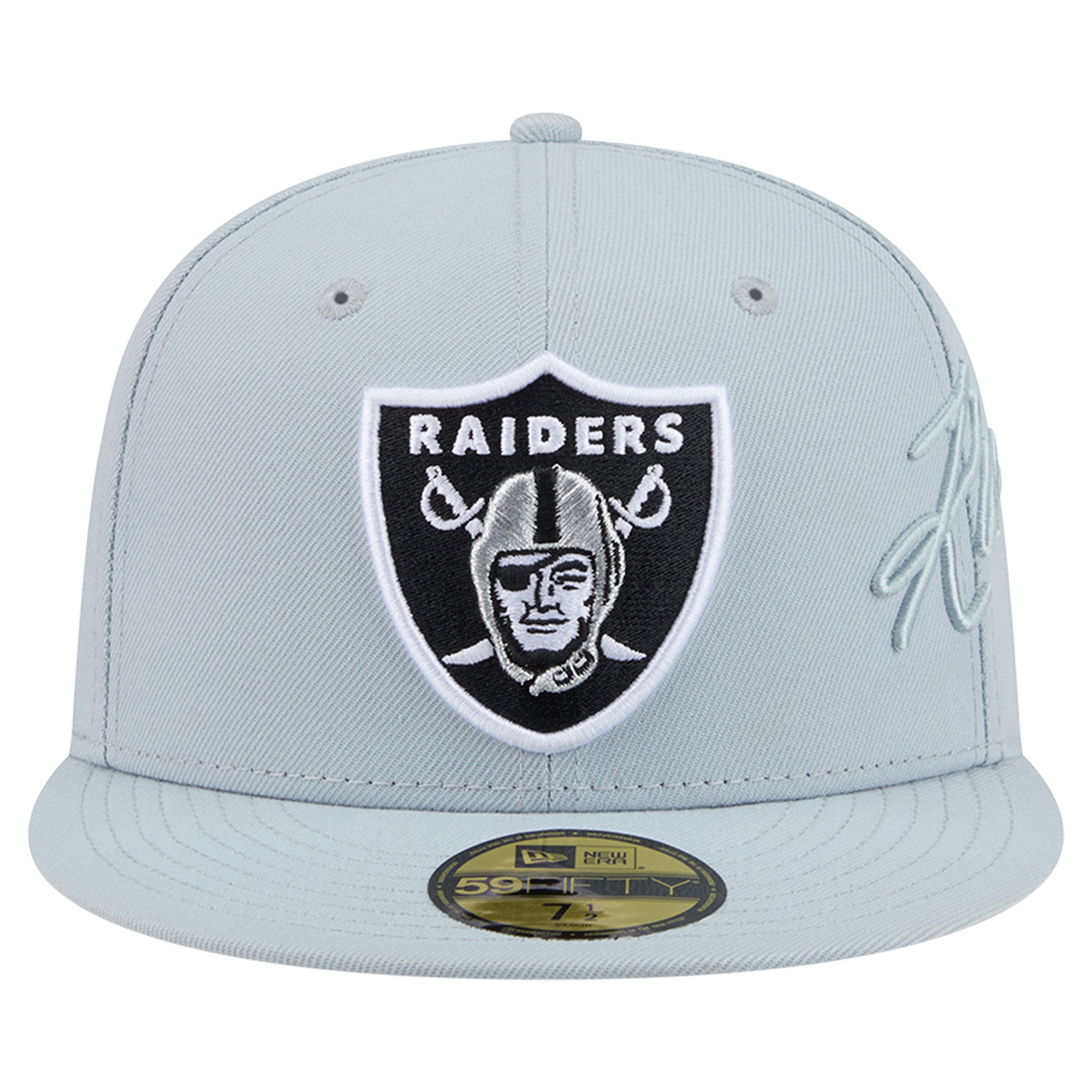 Casquette ajustée New Era 59FIFTY grise pour homme, logo Las Vegas Raiders.