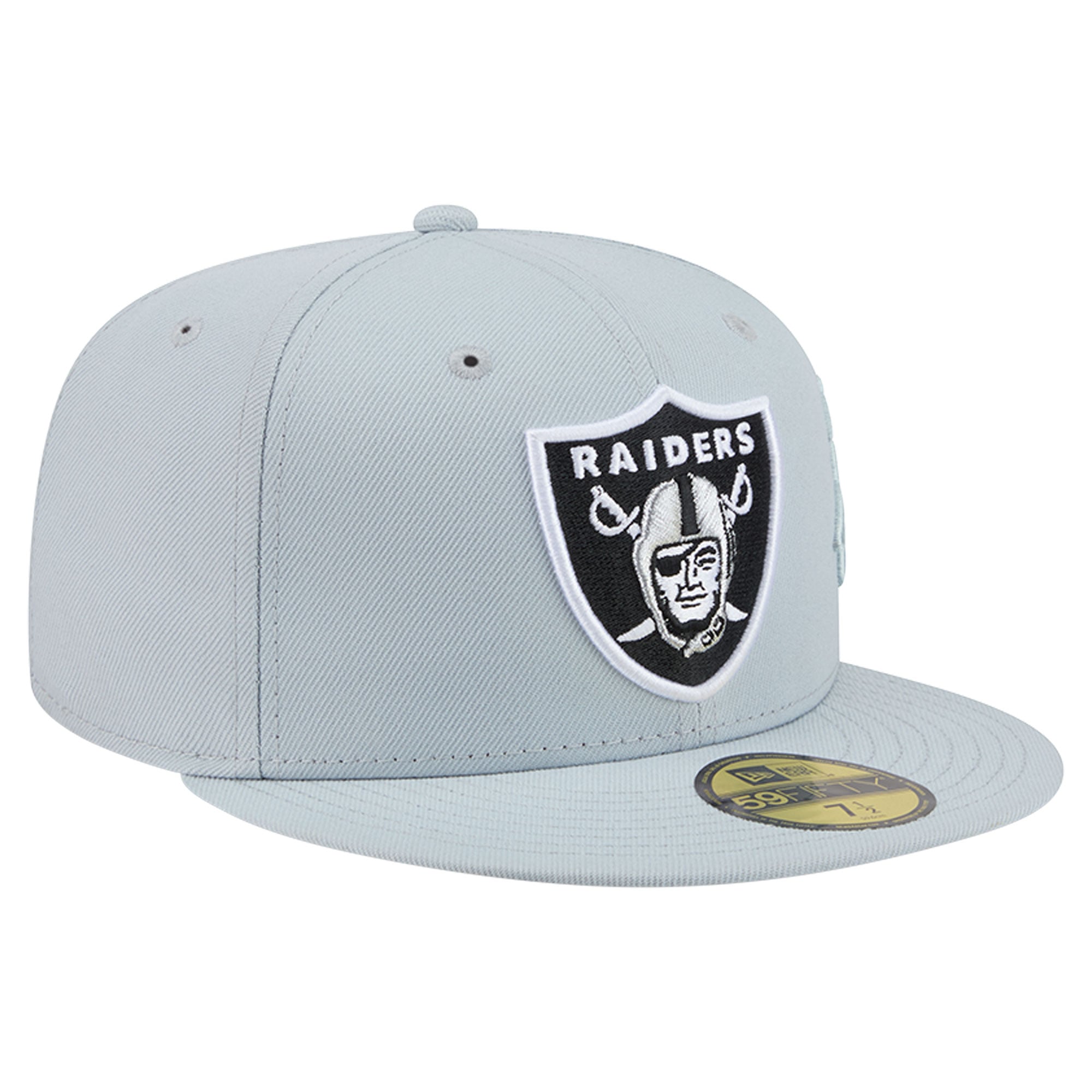 Casquette ajustée New Era 59FIFTY grise pour homme, logo Las Vegas Raiders.