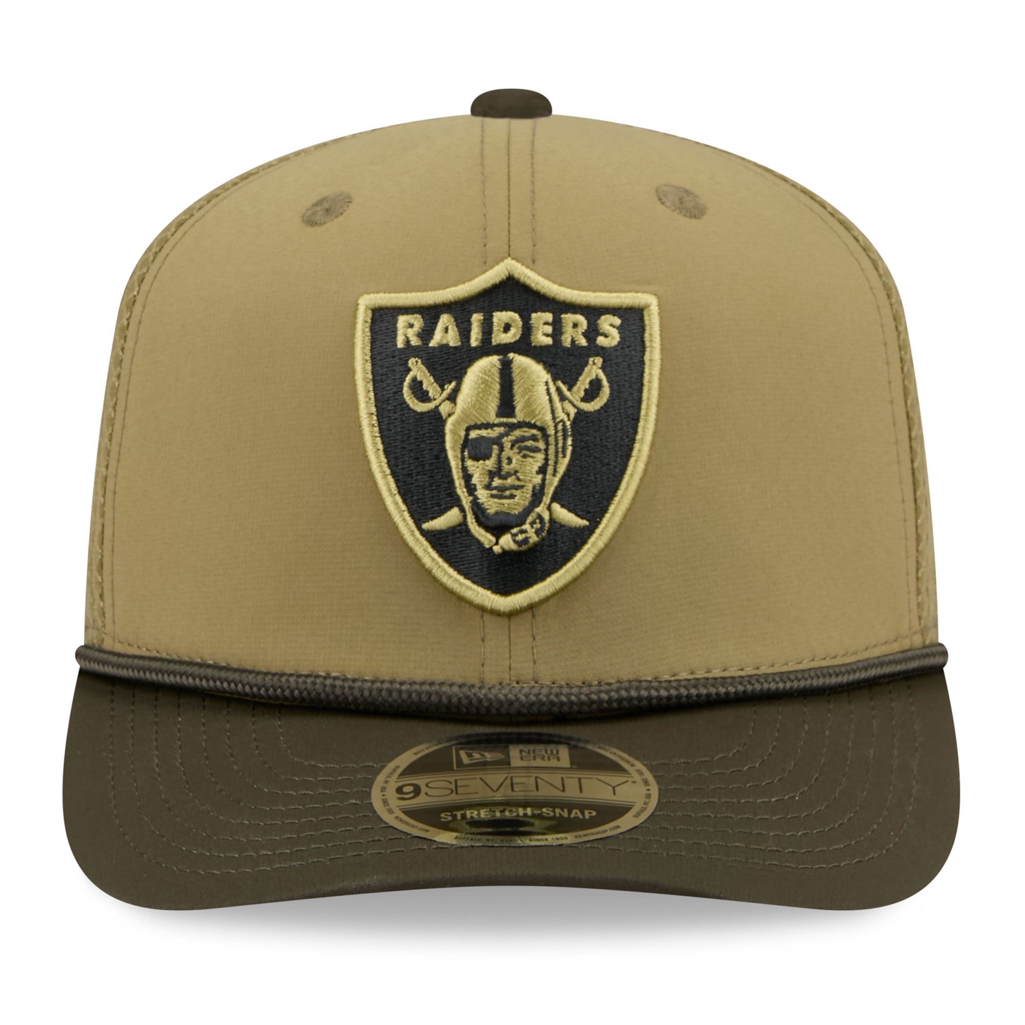 Casquette ajustable 9SEVENTY verte New Era pour homme, Las Vegas Raiders 2025 Salute to Service
