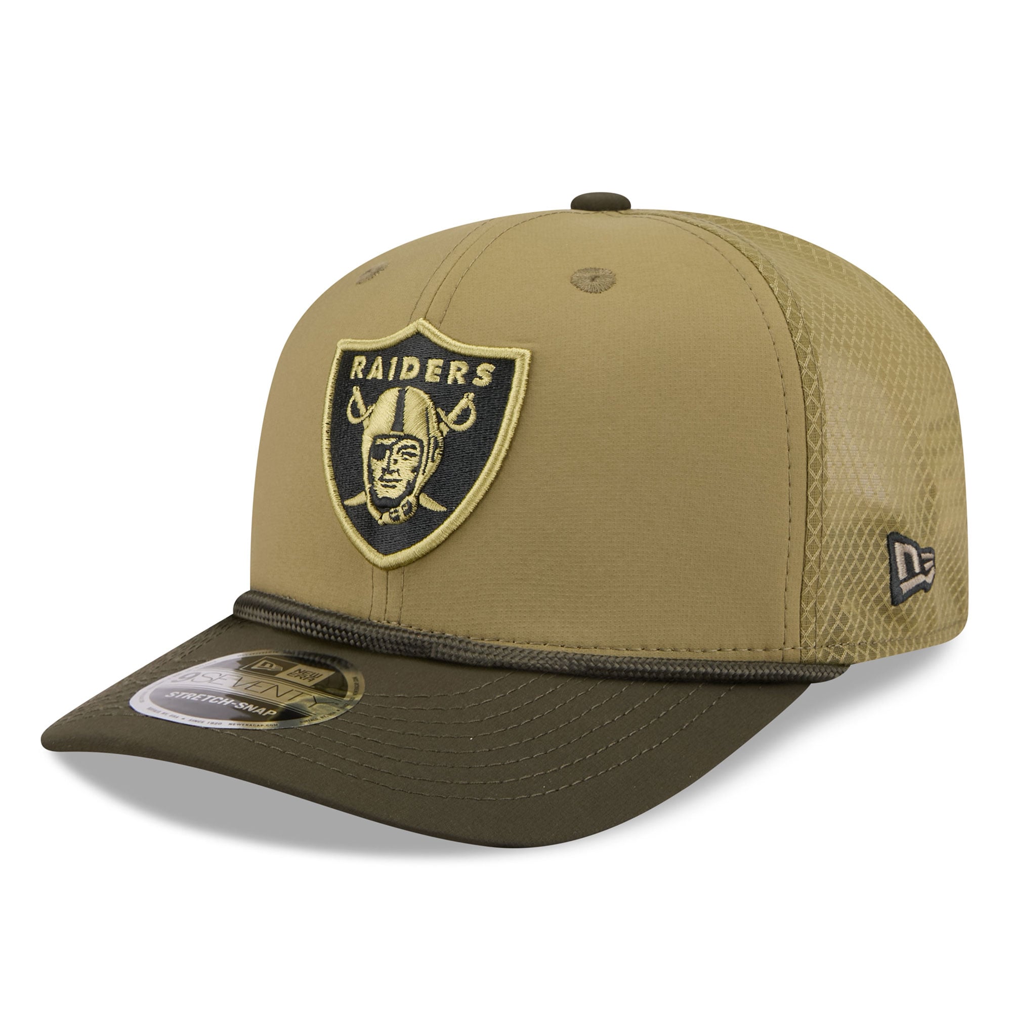 Casquette ajustable 9SEVENTY verte New Era pour homme, Las Vegas Raiders 2025 Salute to Service
