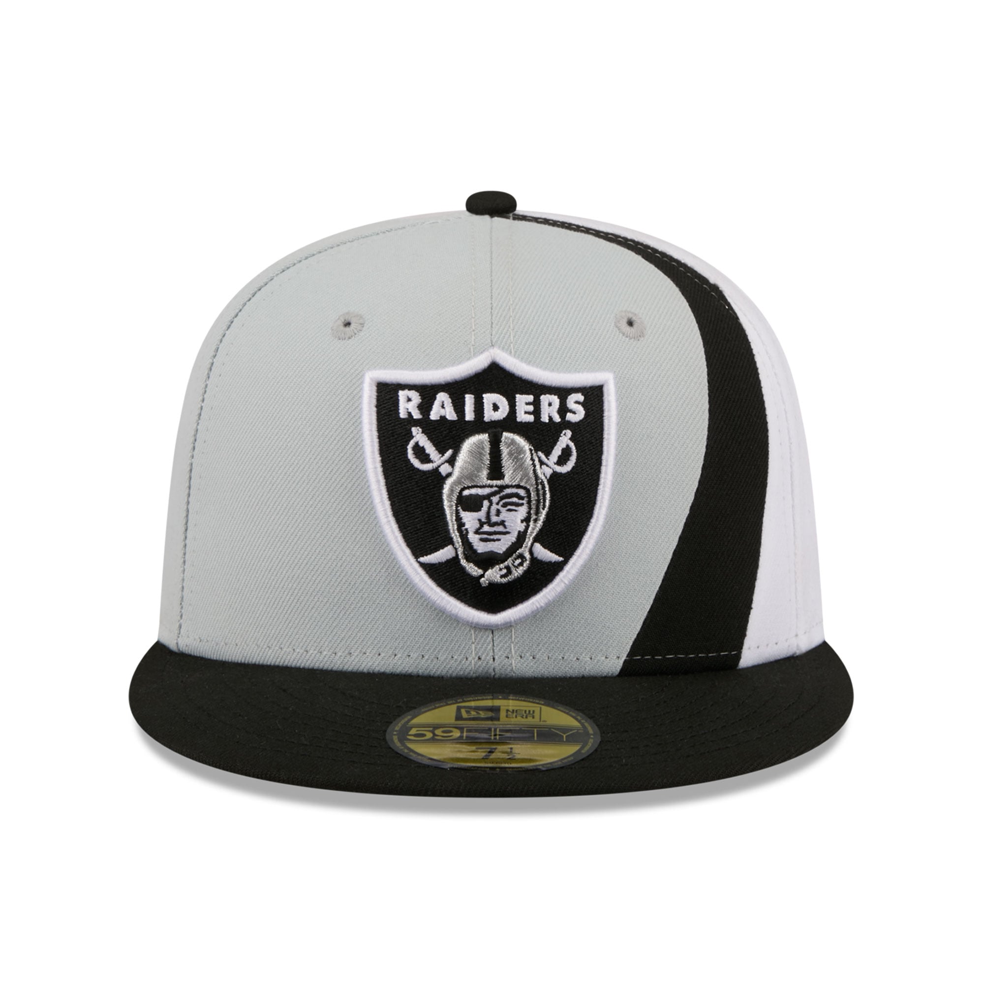Men's New Era Silver/Black Las Vegas Raiders Shock 59FIFTY Fitted Hat