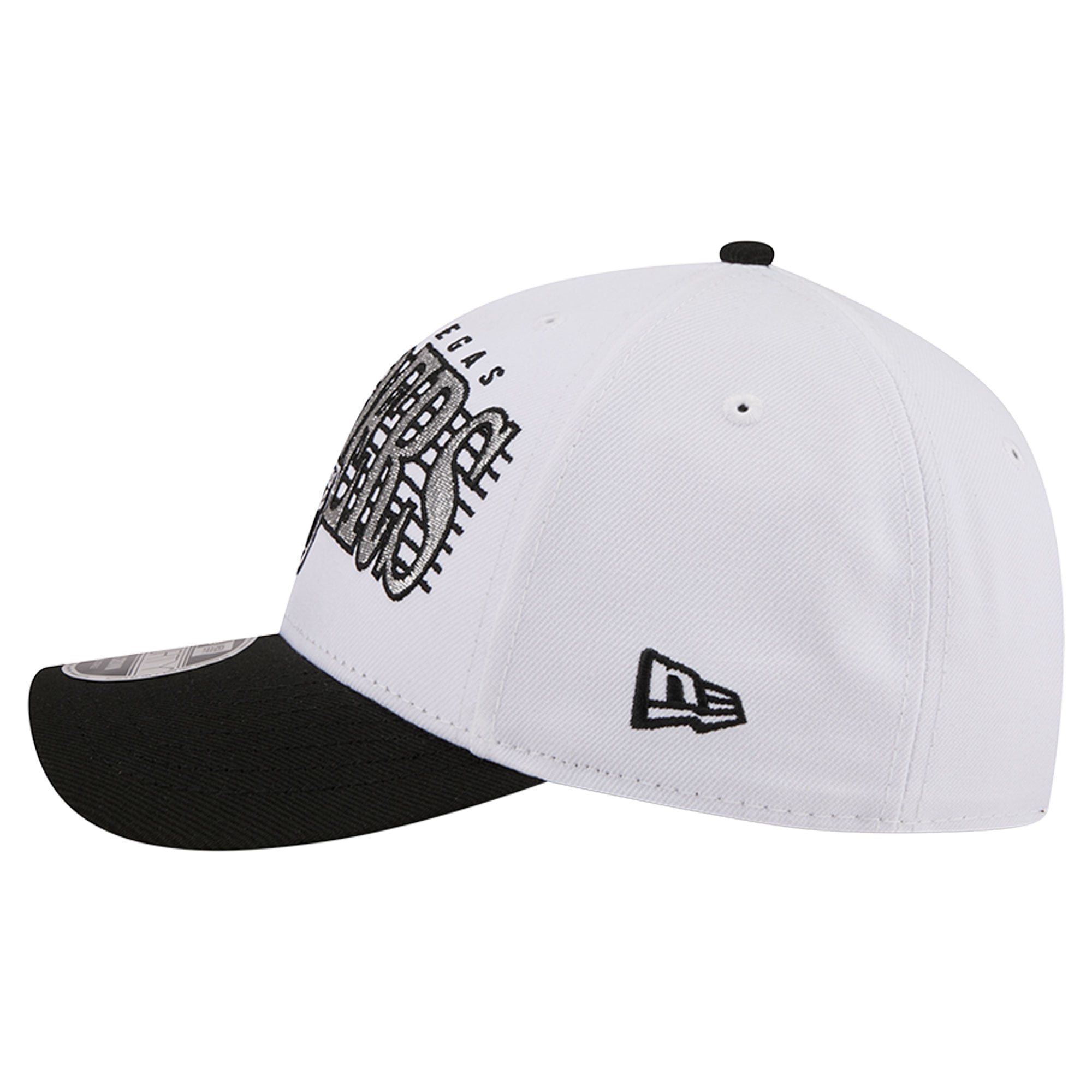 Casquette ajustable New Era blanche et noire Las Vegas Raiders Loyal 9FORTY M-Crown pour homme