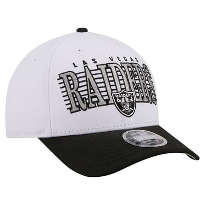 Las Vegas Raiders New Era Loyal 9FORTY M-Crown Adjustable Hat - White/Black