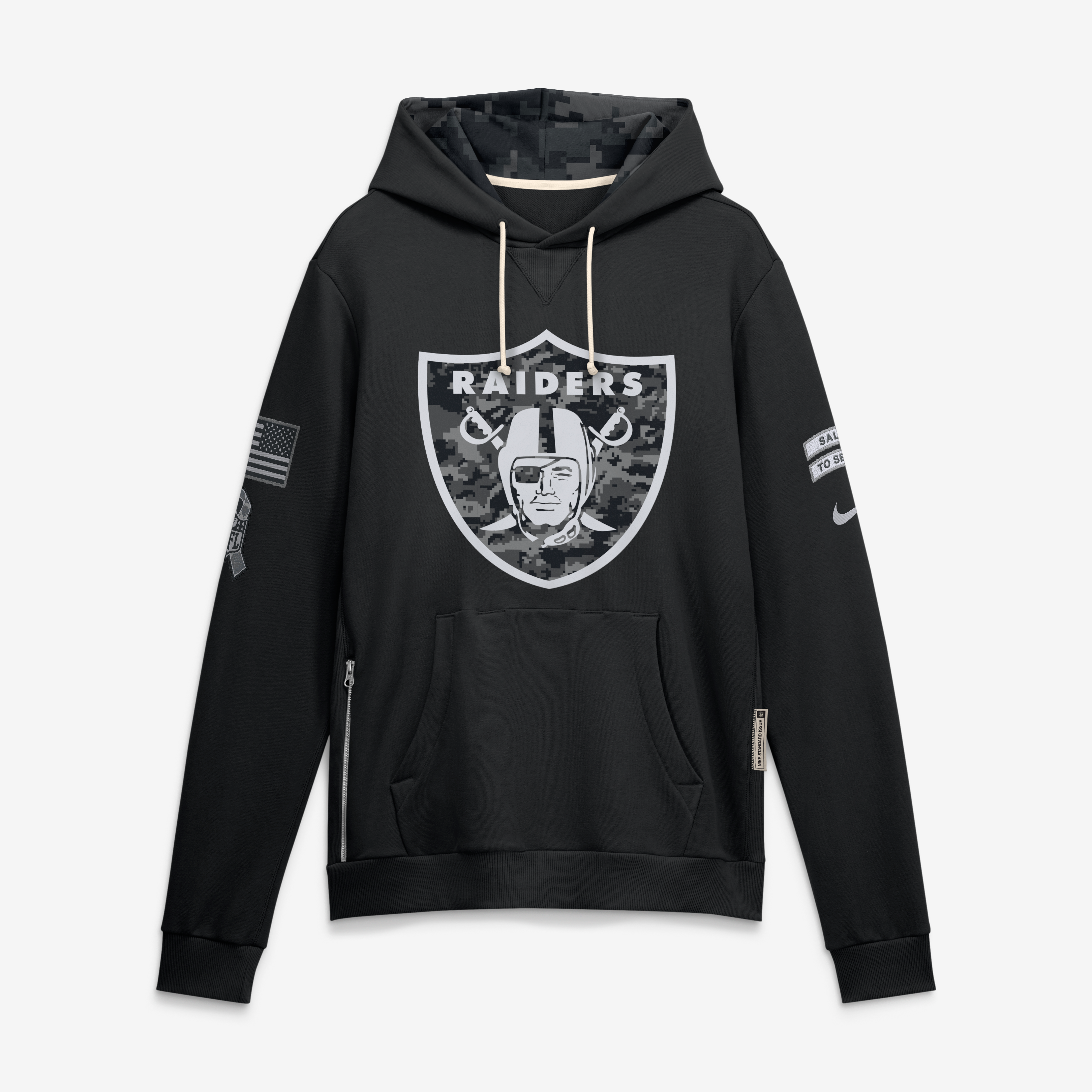 Men's Nike  Black Las Vegas Raiders 2026 Salute to Service Sideline Dri-FIT Pullover Hoodie