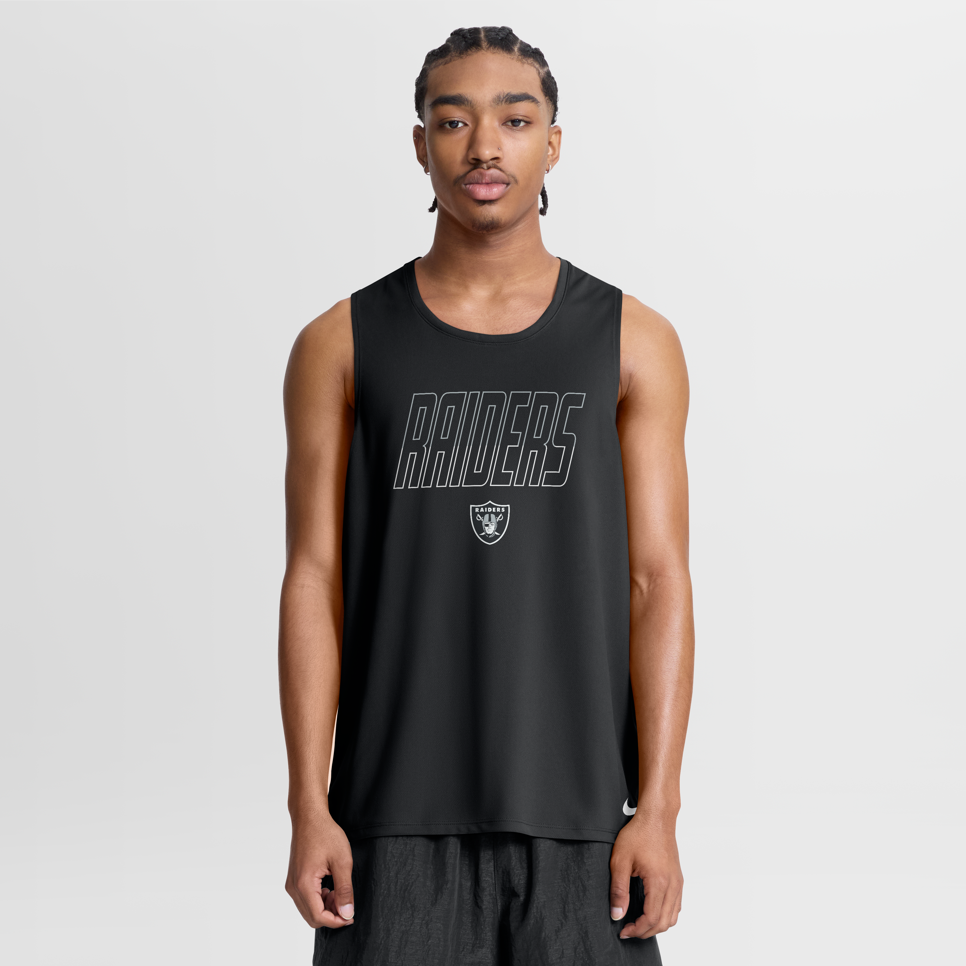 Men's Nike Black Las Vegas Raiders Kickoff Miler Dri-FIT Tank​ Top