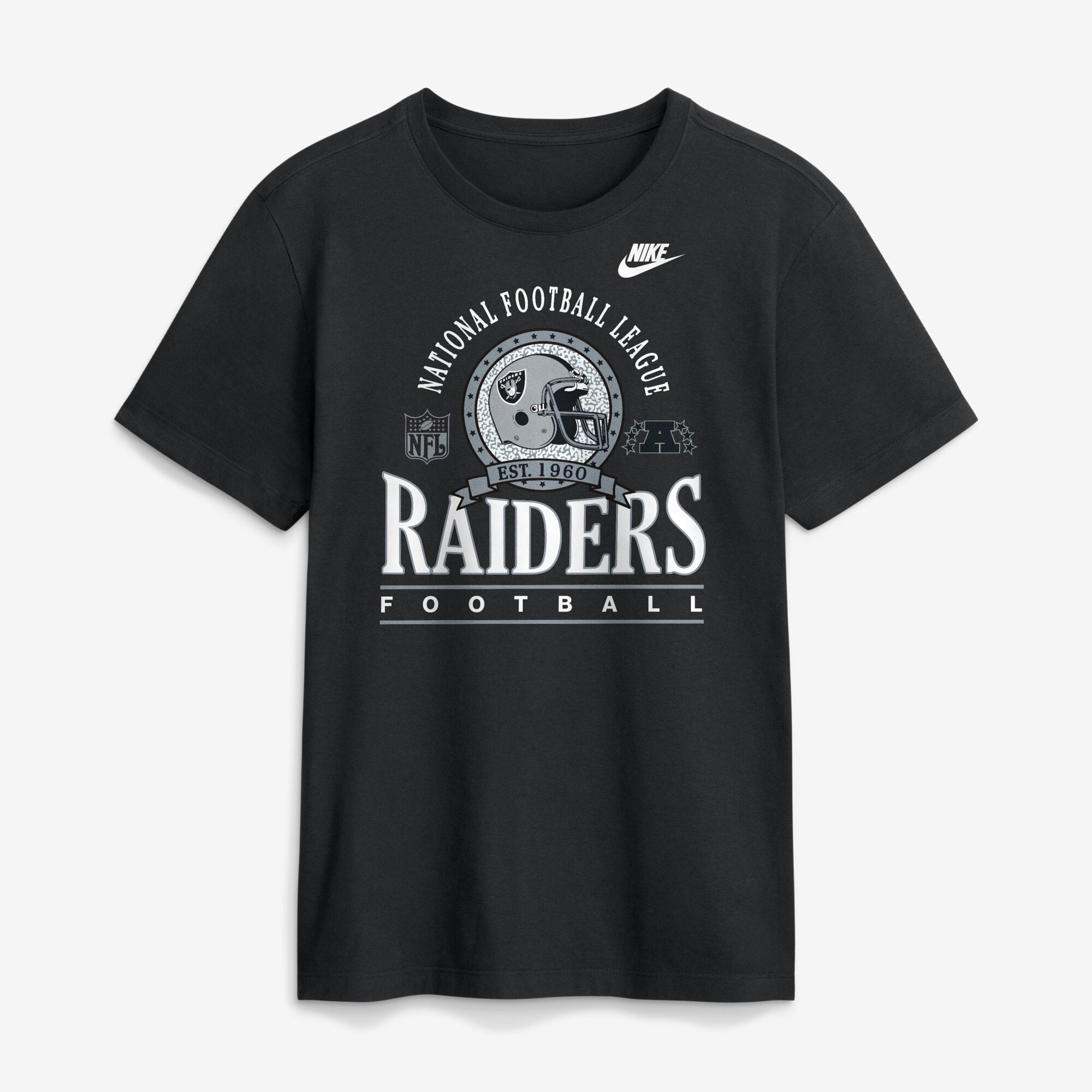 T-shirt en coton essentiel Nike noir pour homme, Las Vegas Raiders Rewind Team Spirit