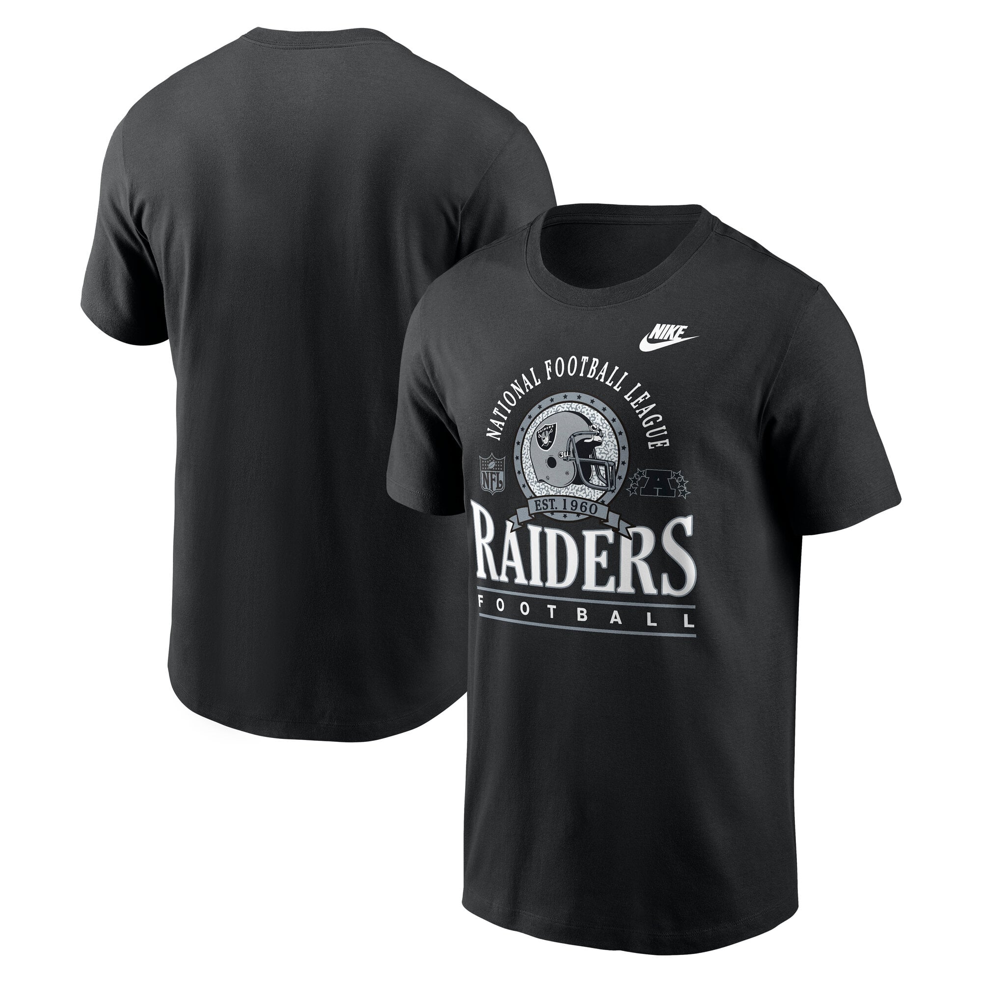 T-shirt en coton essentiel Nike noir pour homme, Las Vegas Raiders Rewind Team Spirit