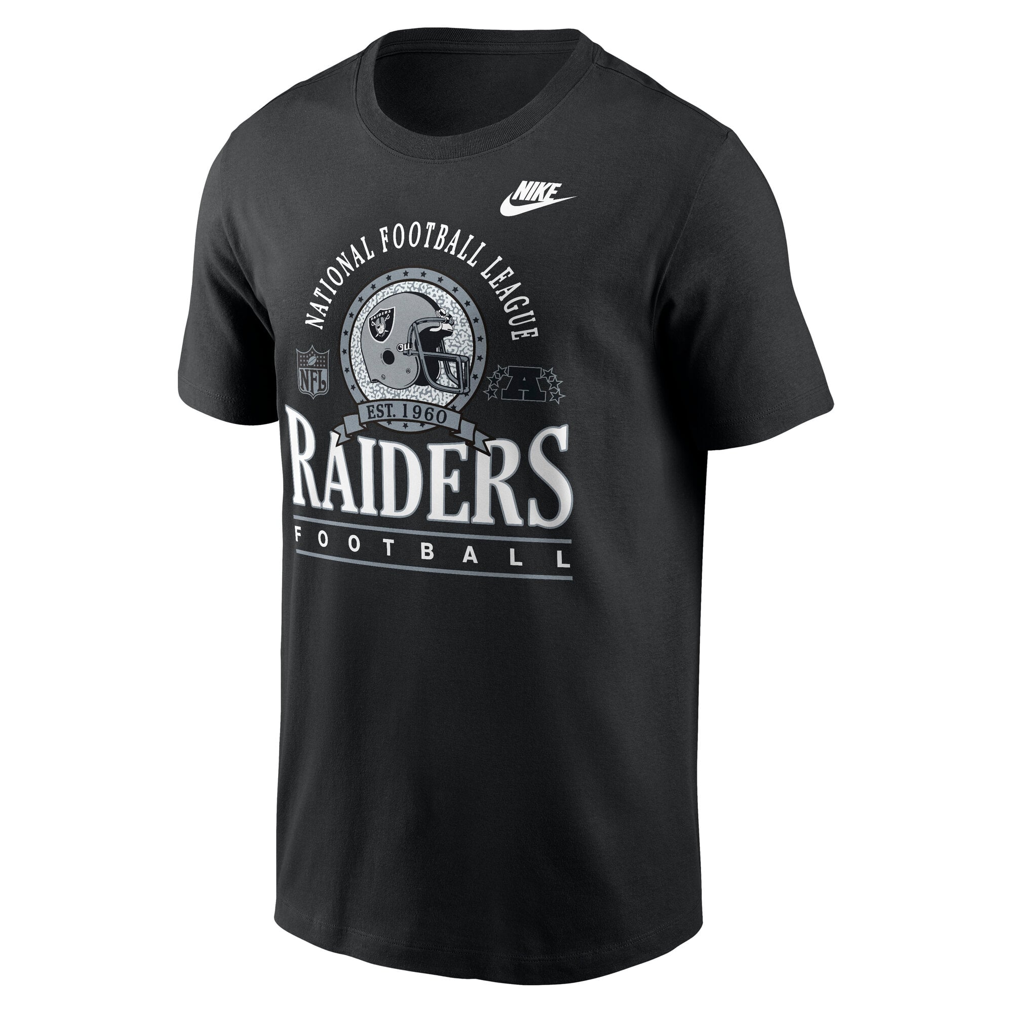 T-shirt en coton essentiel Nike noir pour homme, Las Vegas Raiders Rewind Team Spirit