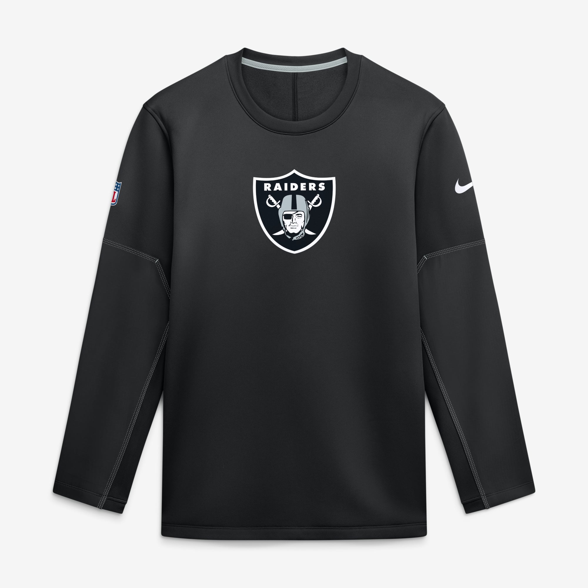 Sweat-shirt Nike Therma-FIT mi-lourd pour homme, noir, Las Vegas Raiders, édition spéciale entraîneurs.