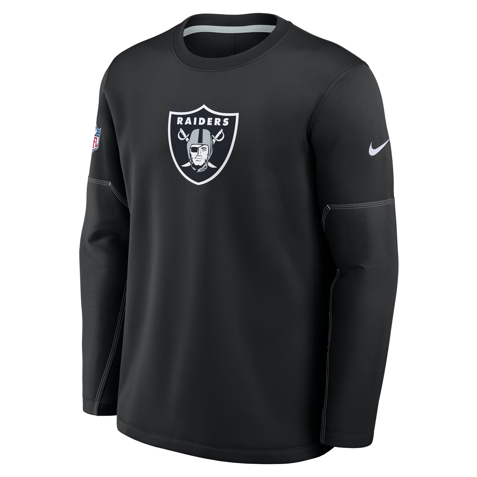 Sweat-shirt Nike Therma-FIT mi-lourd pour homme, noir, Las Vegas Raiders, édition spéciale entraîneurs.