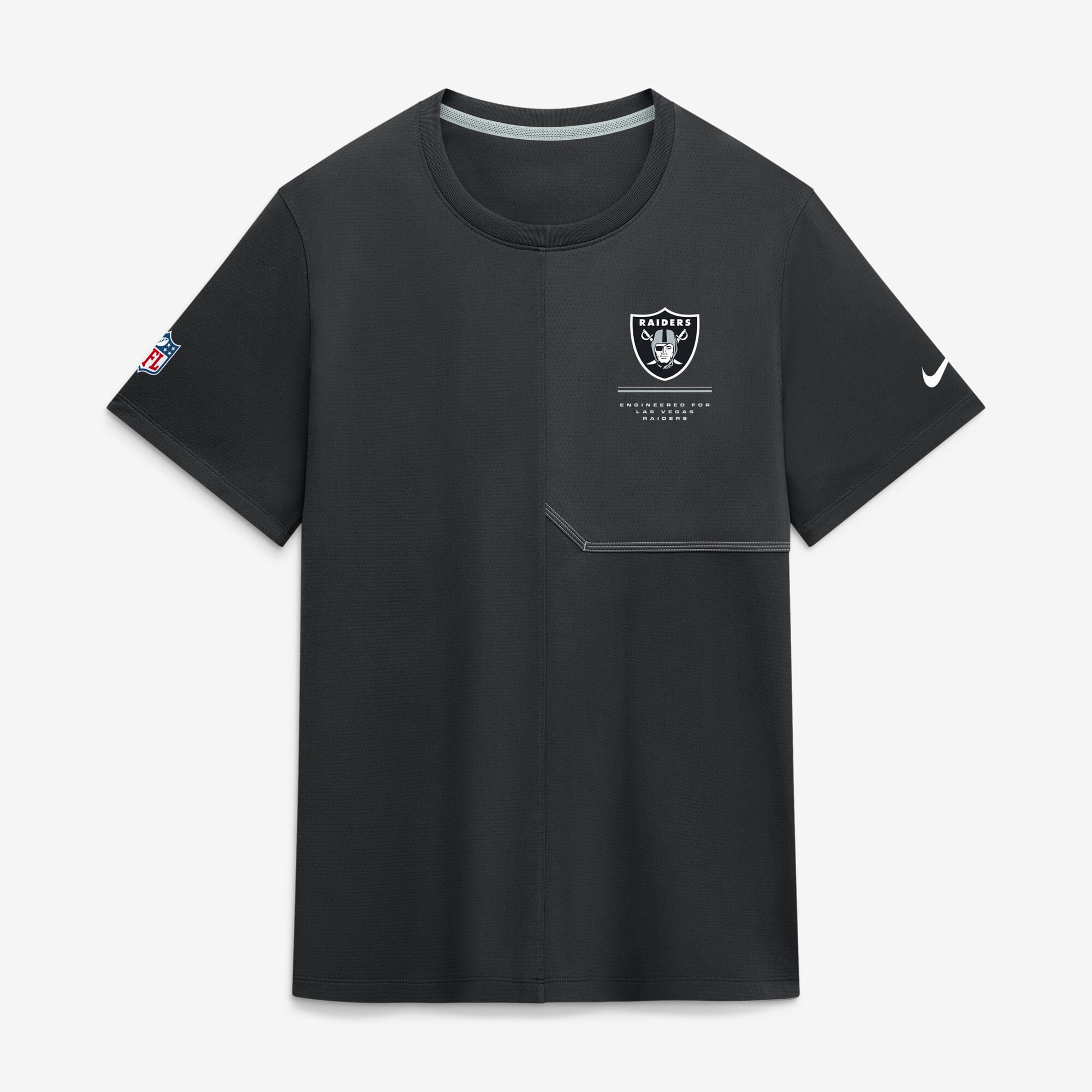 T-shirt d'entraîneur Nike noir Las Vegas Raiders Sideline UV Dri-FIT pour homme