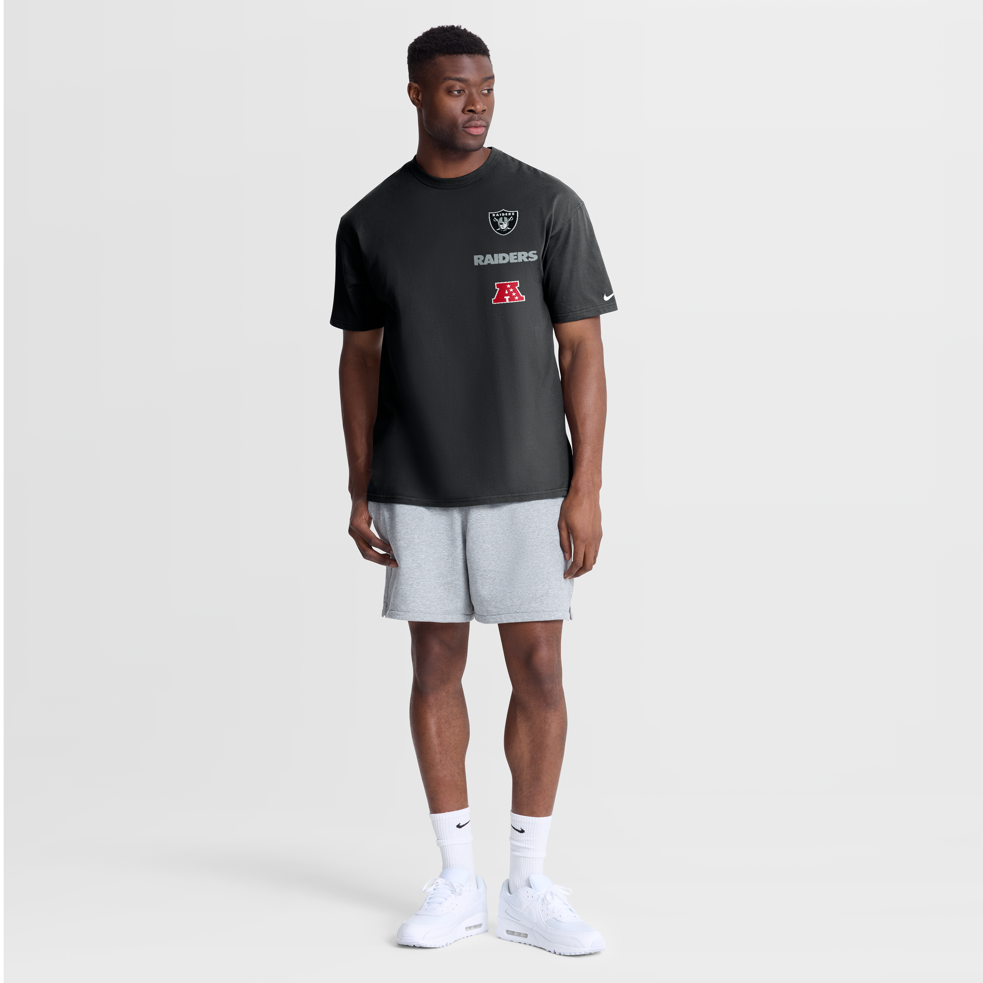 T-shirt Nike Max90 The Forward noir pour homme, Las Vegas Raiders.