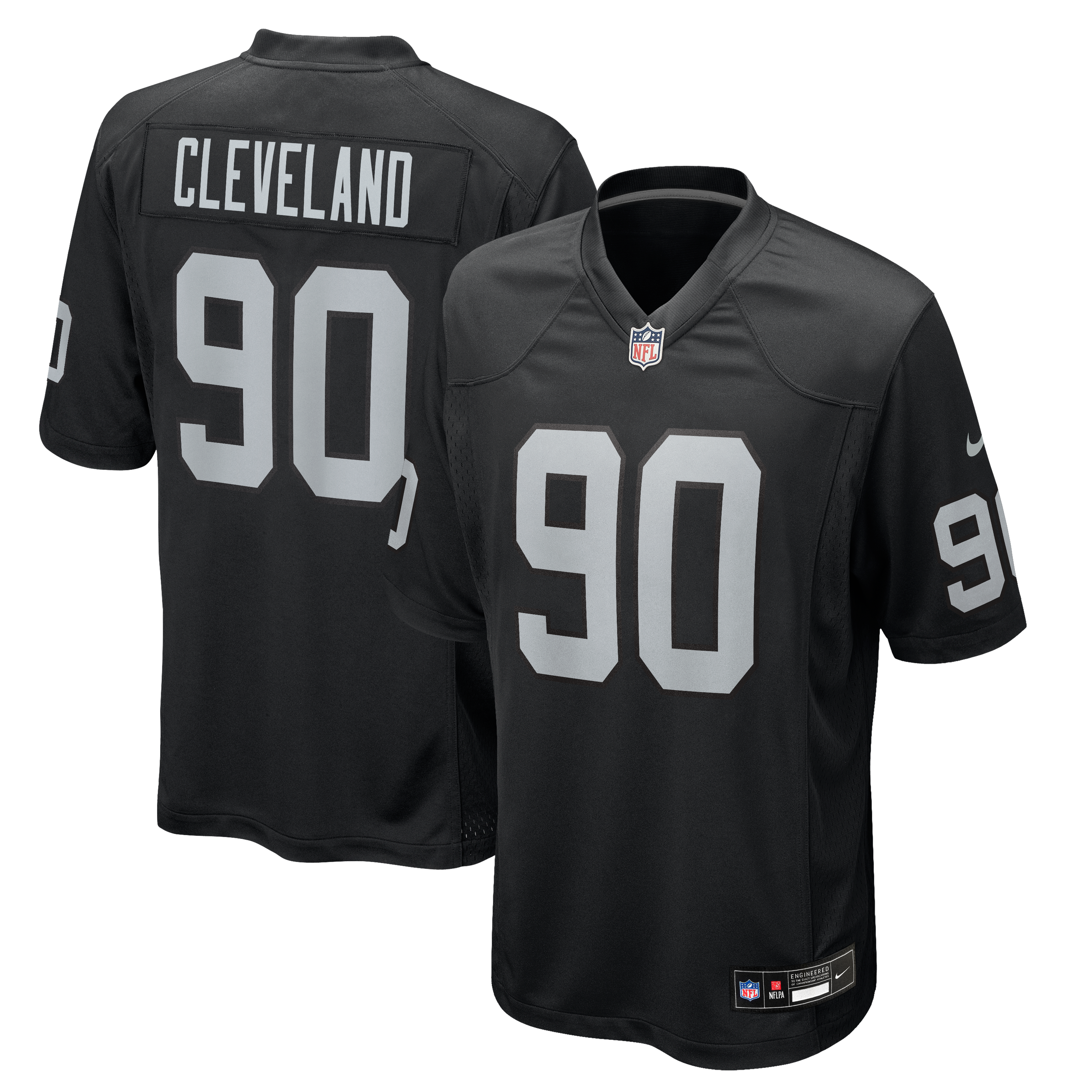 Maillot de match Nike Brandon Cleveland noir des Raiders Las Vegas pour homme