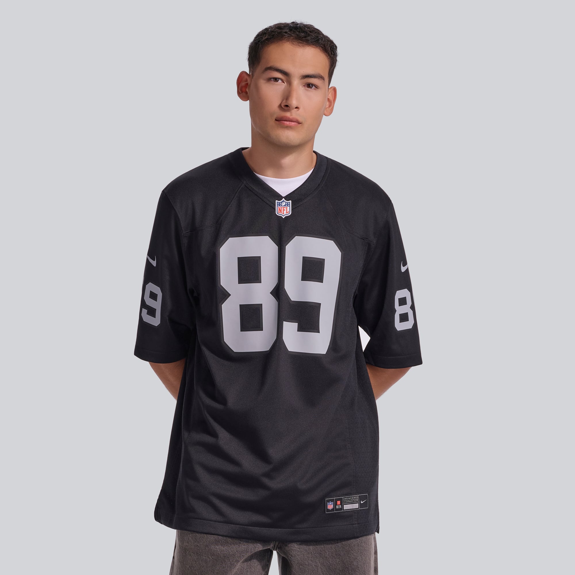 Maillot de jeu Nike Brock Bowers pour homme, noir, Las Vegas Raiders