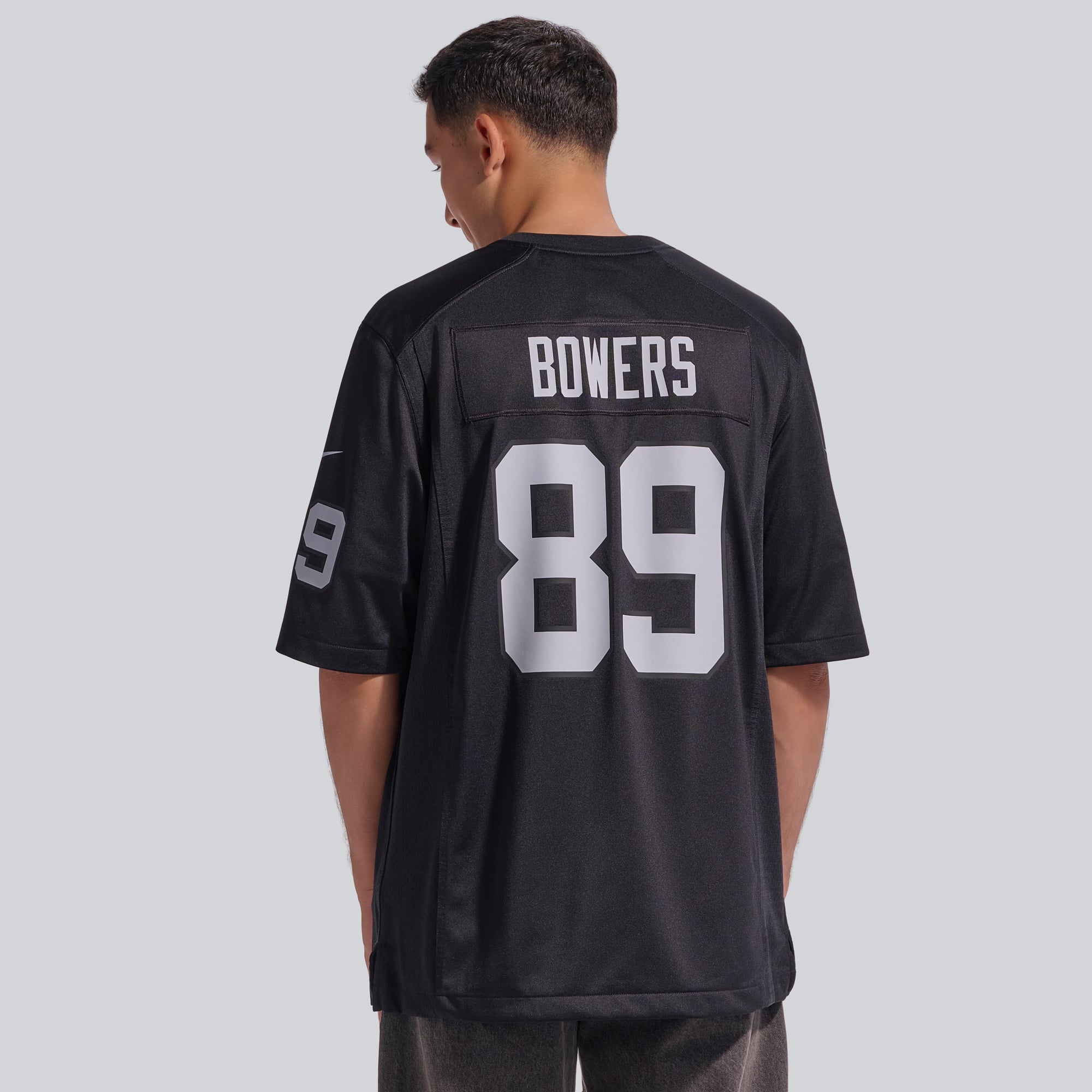 Maillot de jeu Nike Brock Bowers pour homme, noir, Las Vegas Raiders