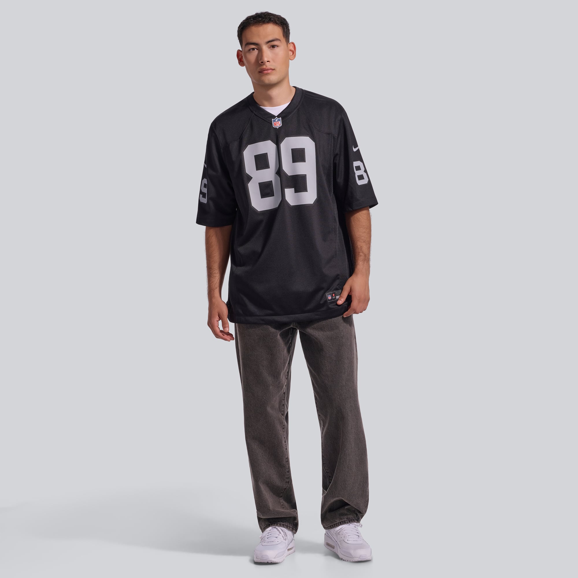 Maillot de jeu Nike Brock Bowers pour homme, noir, Las Vegas Raiders