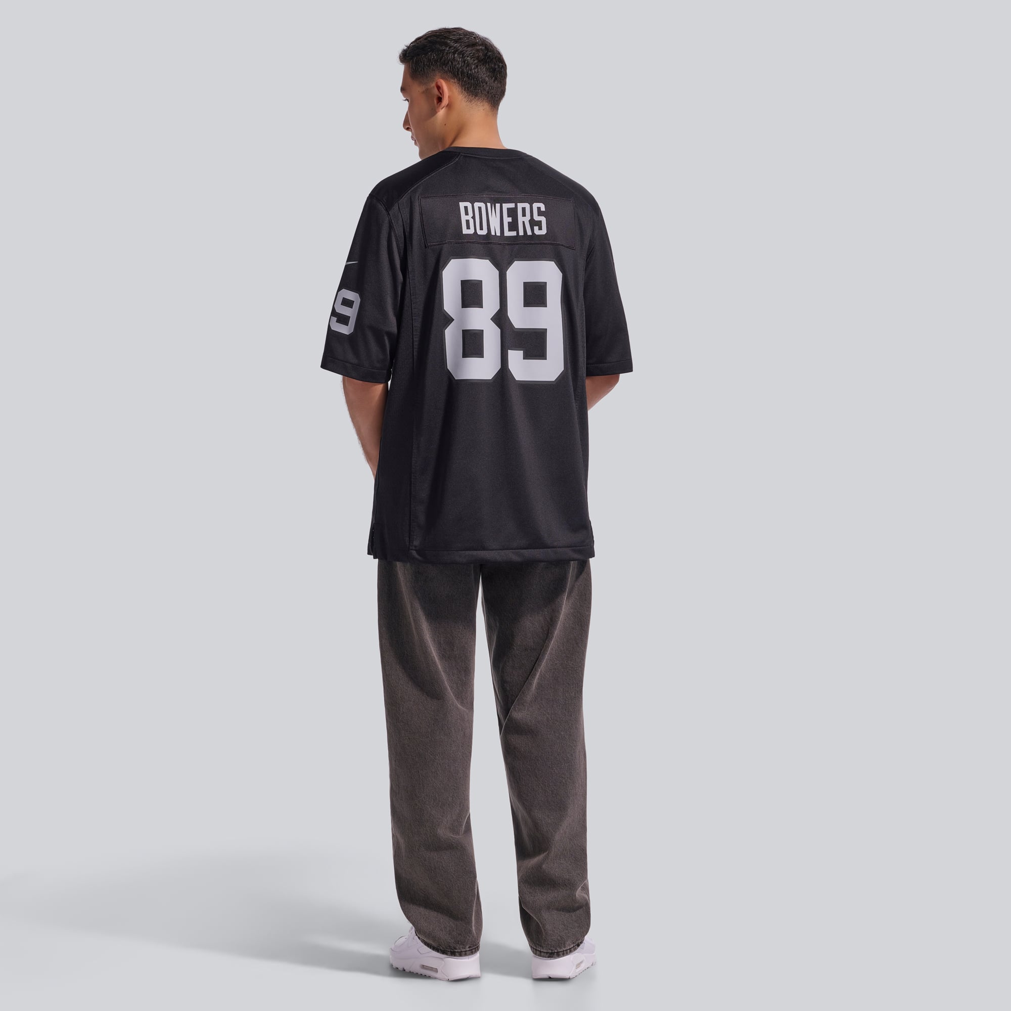 Maillot de jeu Nike Brock Bowers pour homme, noir, Las Vegas Raiders