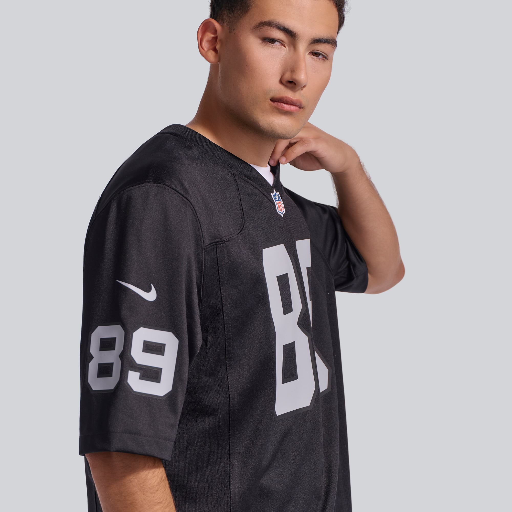 Maillot de jeu Nike Brock Bowers pour homme, noir, Las Vegas Raiders