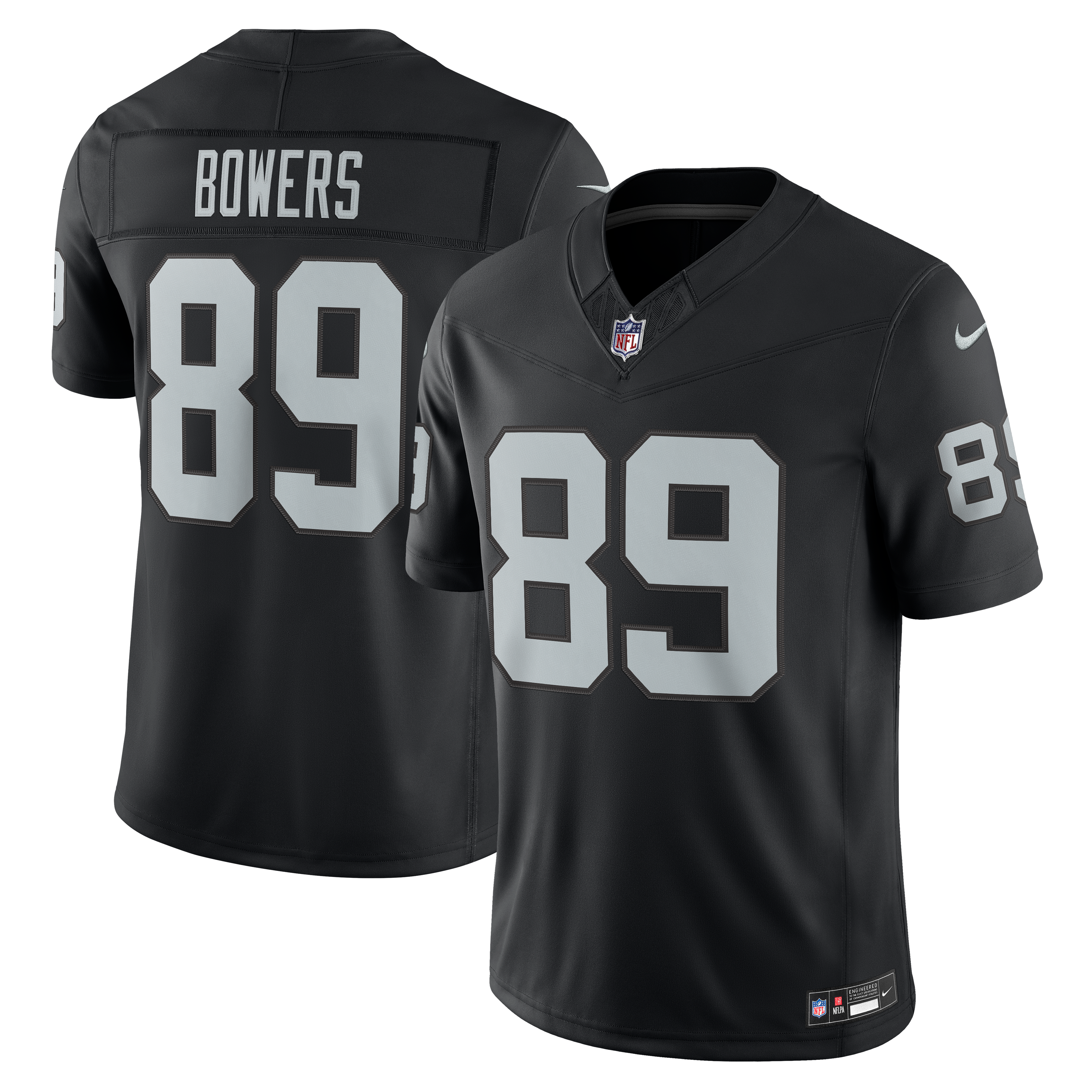 Maillot Nike Brock Bowers noir Las Vegas Raiders Team Vapor F.U.S.E. édition limitée cousue