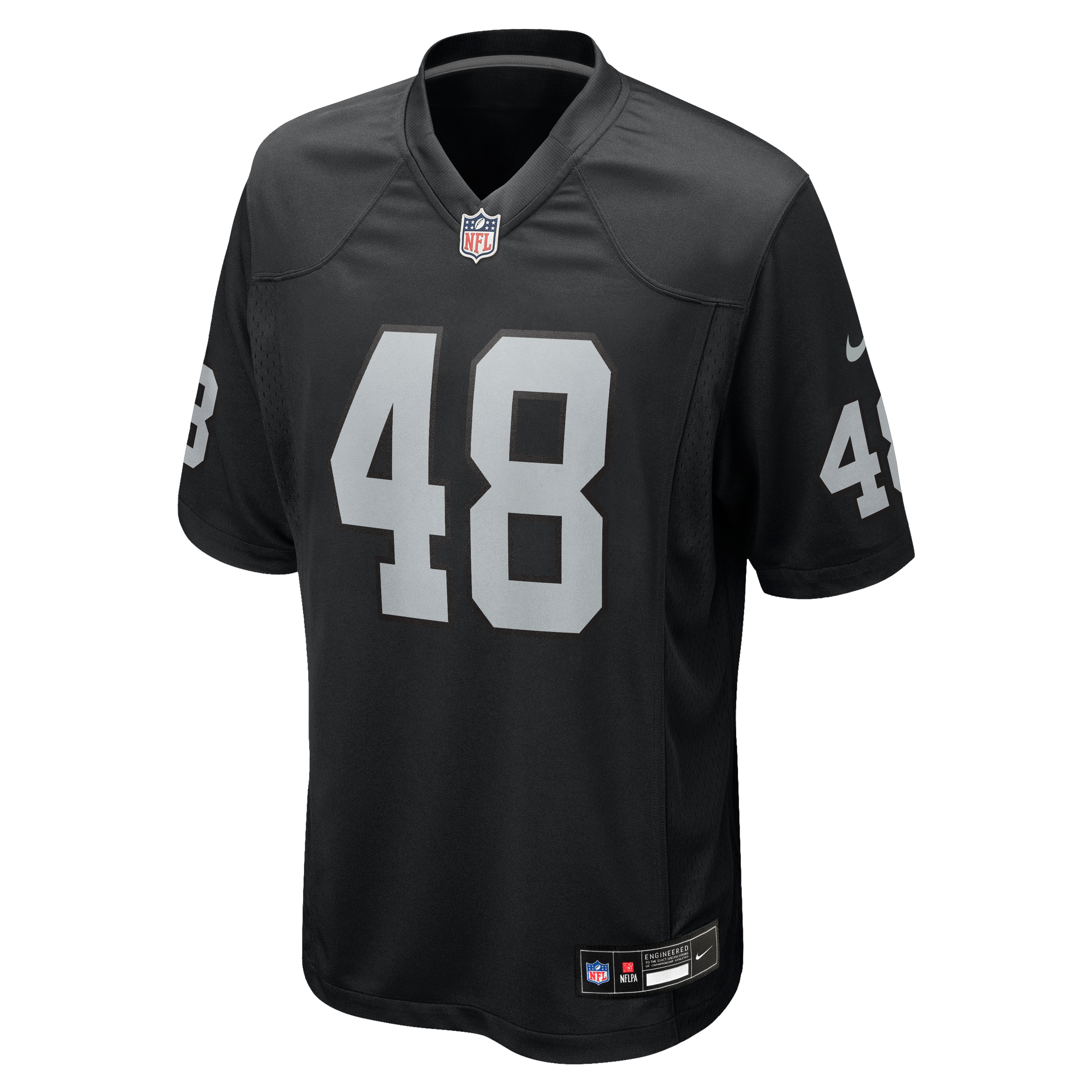 Maillot de match Nike Cian Slone noir pour homme, équipe des Raiders Las Vegas